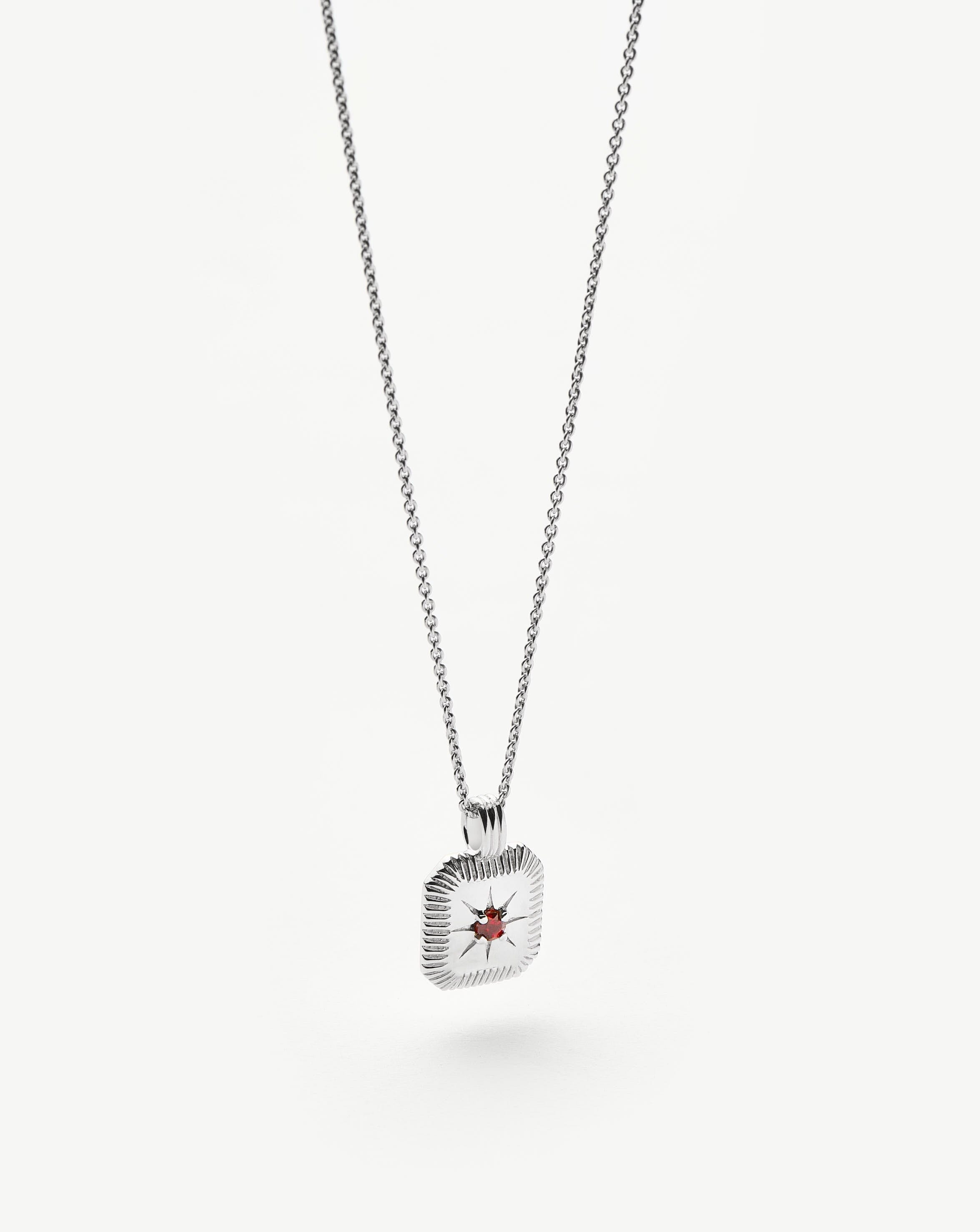 Missoma January Birthstone Pendant Necklace | Garnet/Sterling Silver