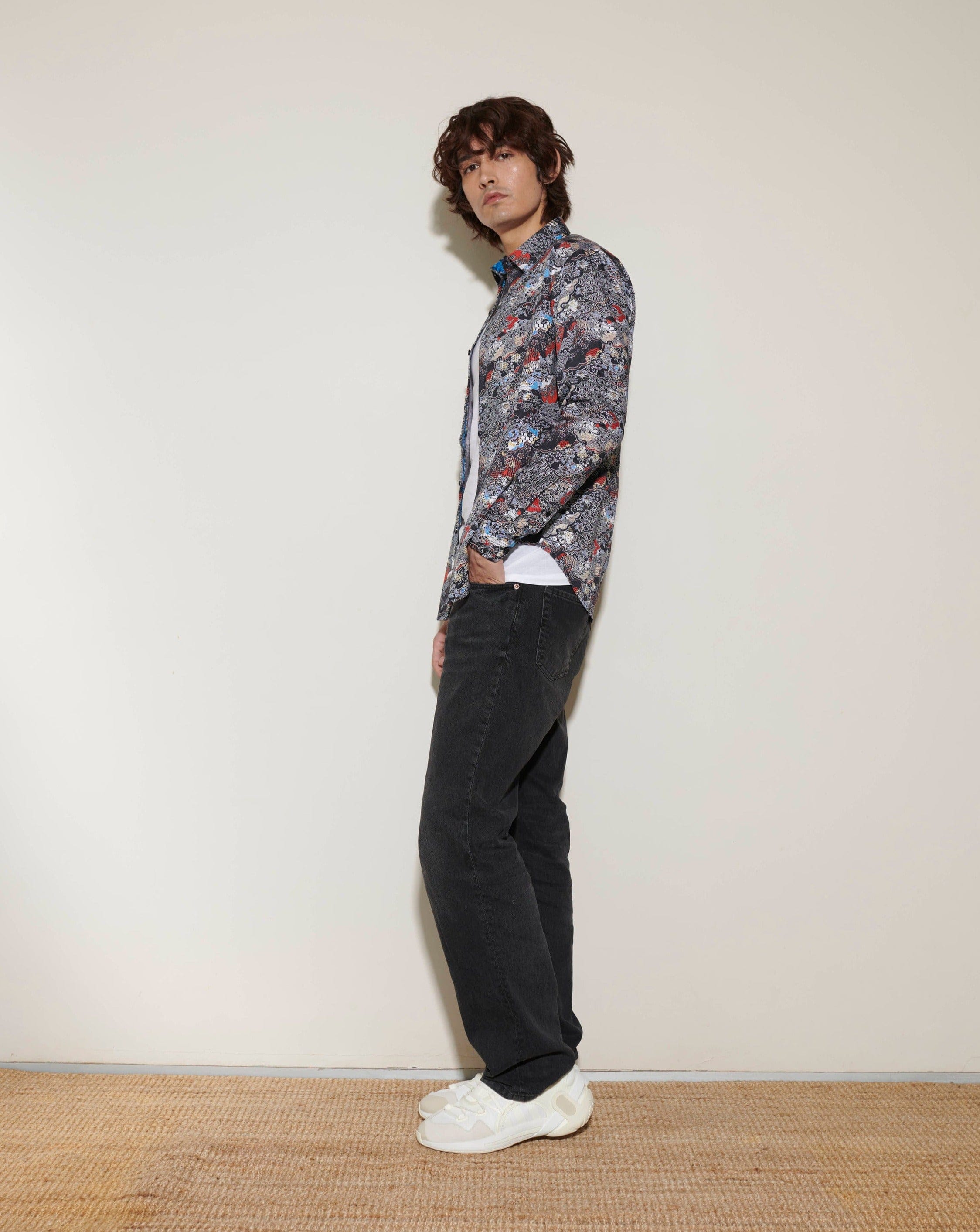 Robert Graham Black Printed Long Sleeves Shirt