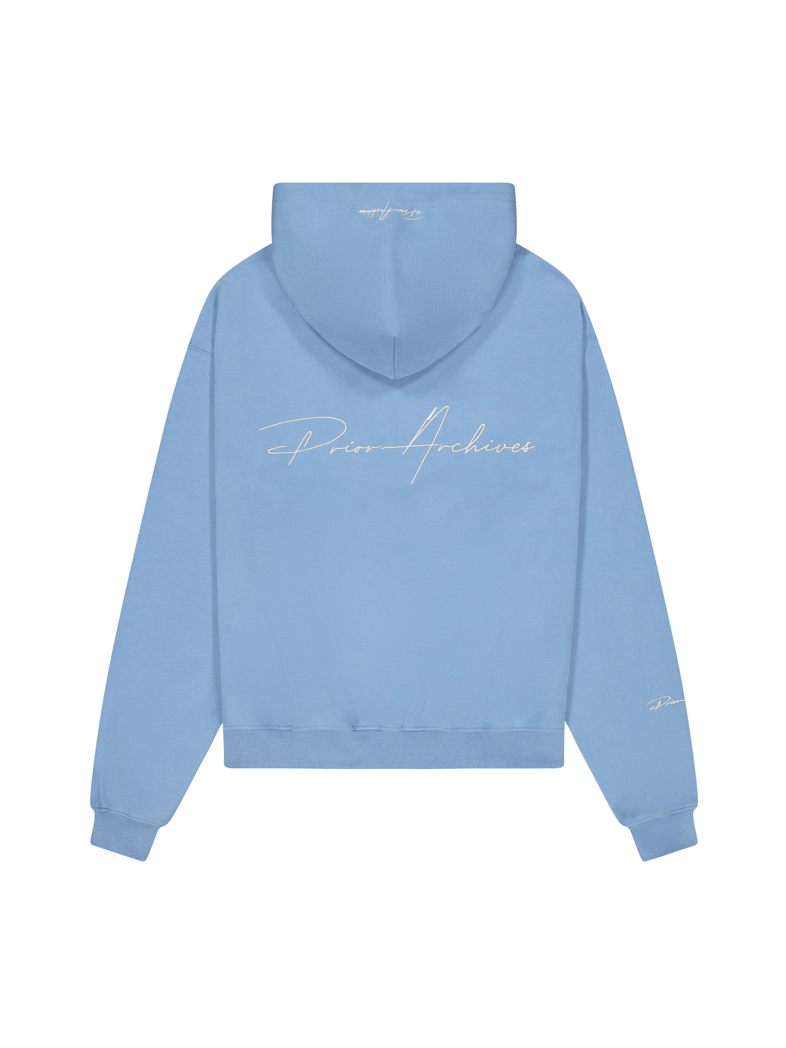 Prior Archives Prior Embroidery Logo Oversized Cropped Hoodie Coast