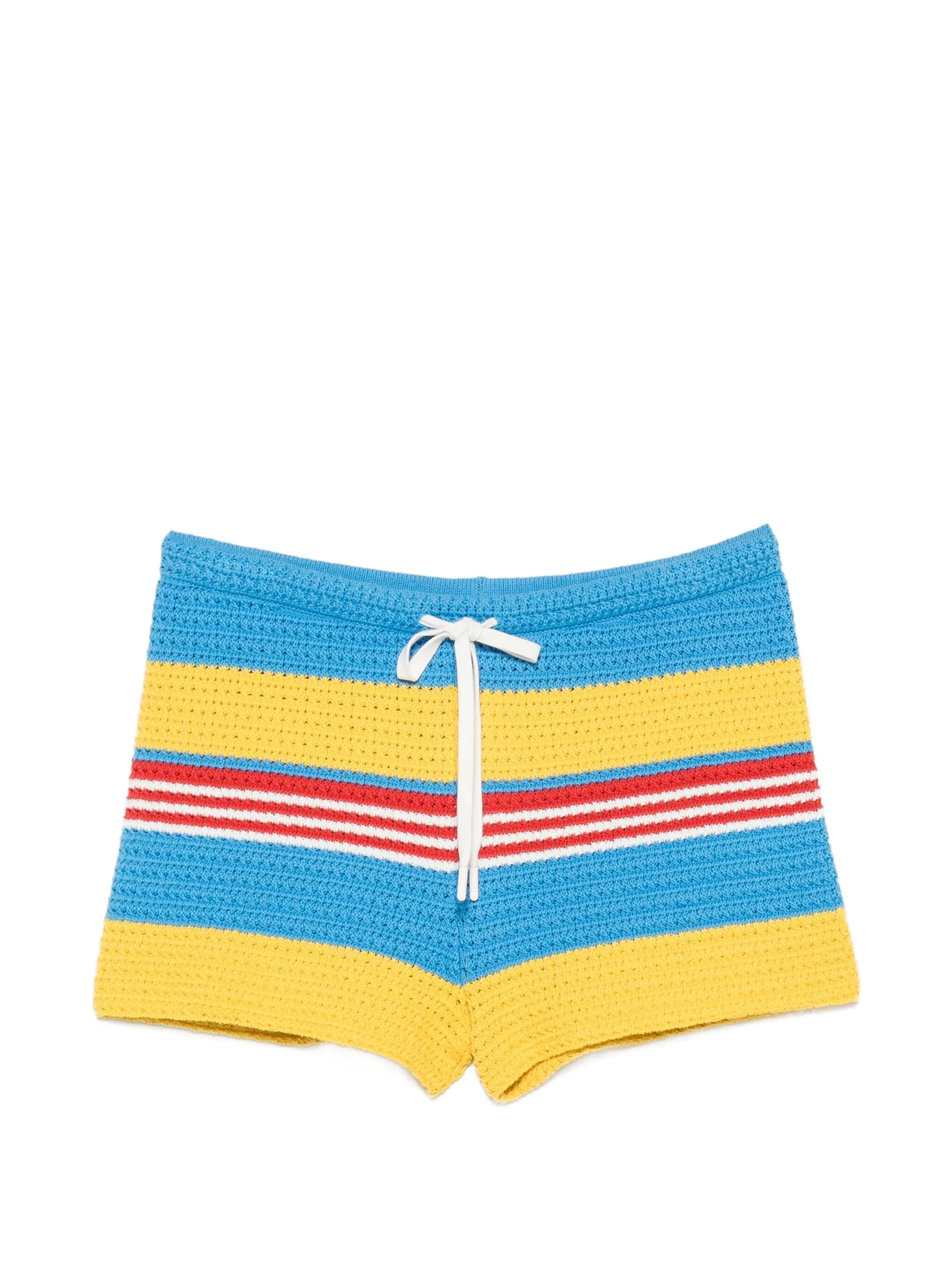 Posse Tammy striped crochet shorts