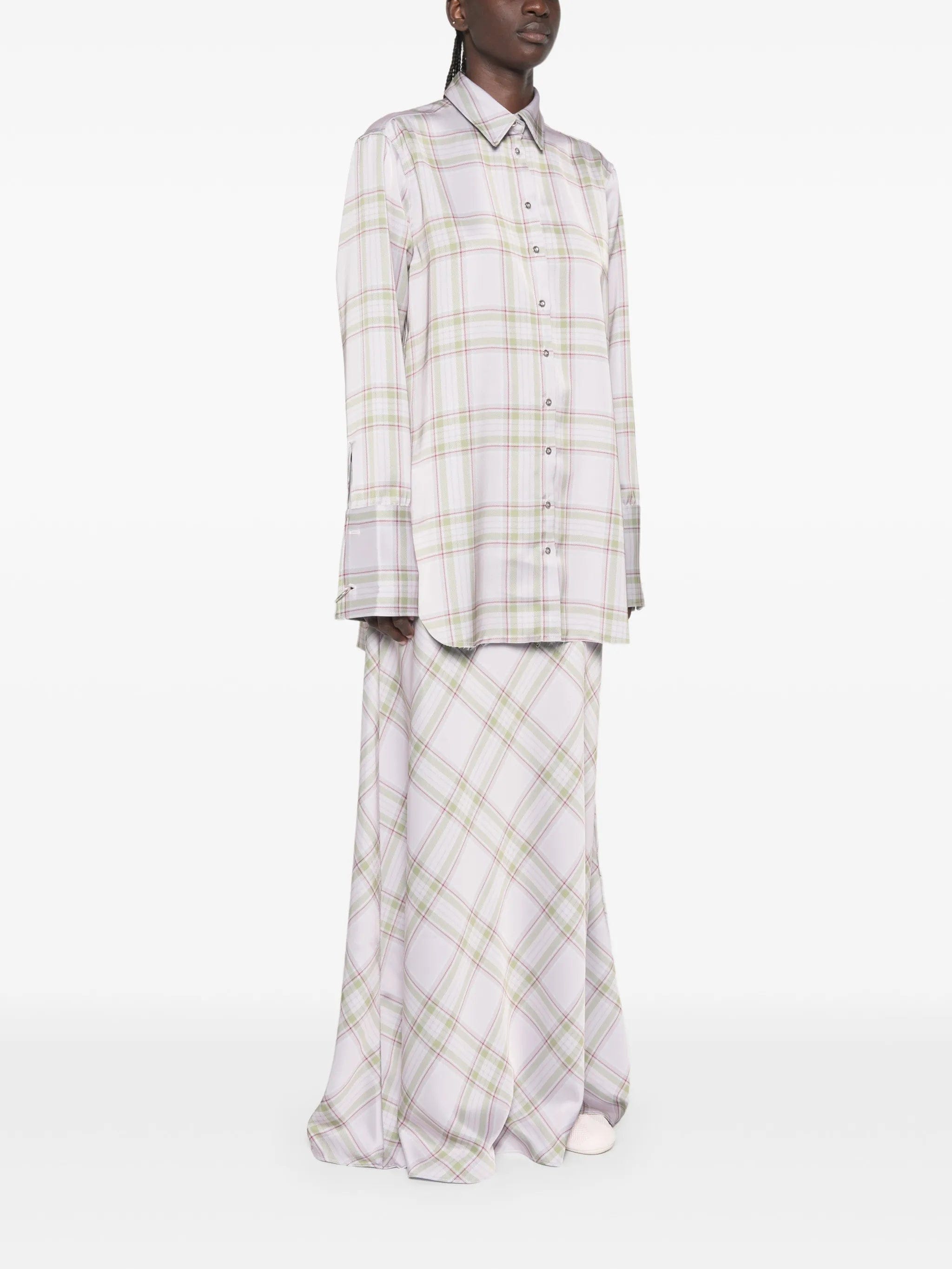 Marques'almeida tartan - pattern shirt