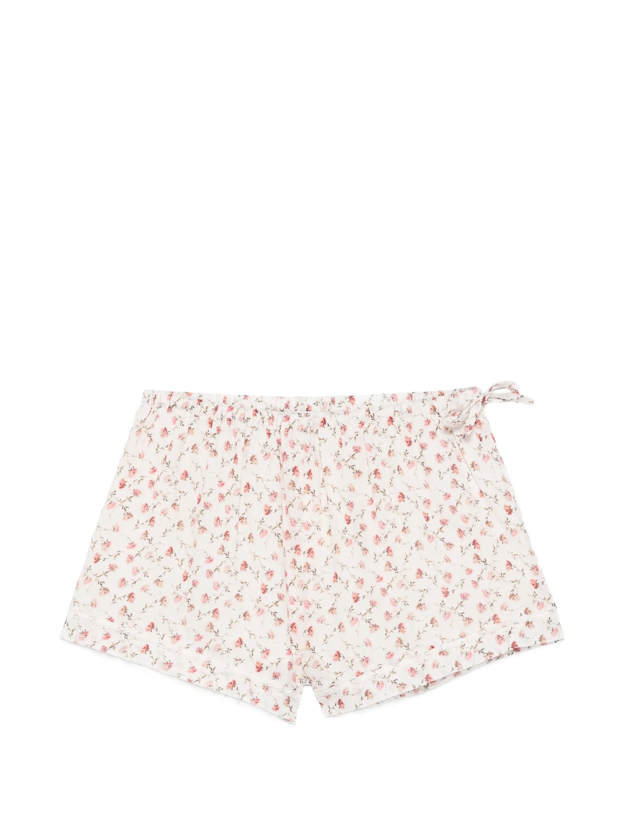 Posse Charlotte floral - print cotton mini shorts