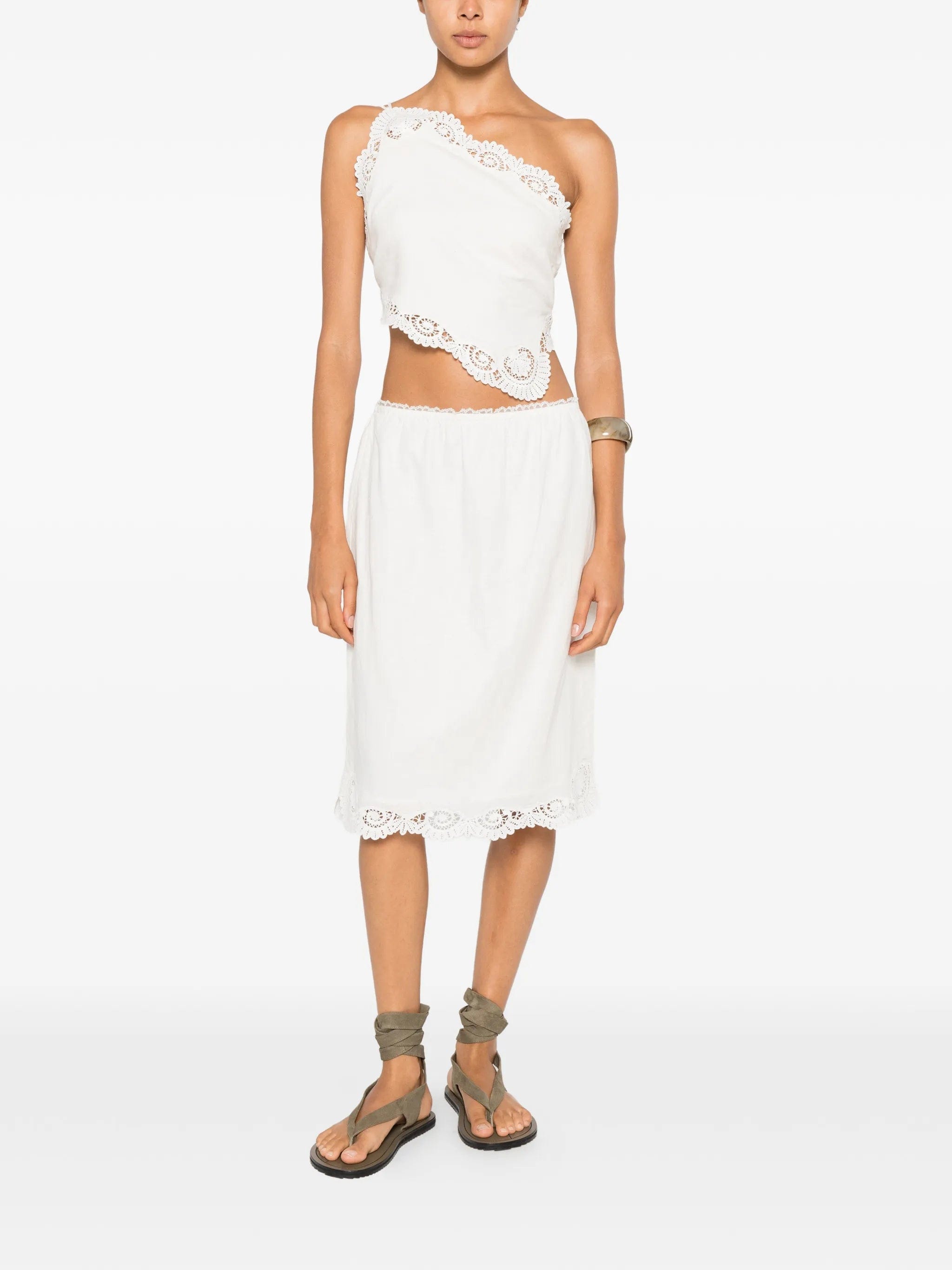 Posse Darya lace - trim linen blouse