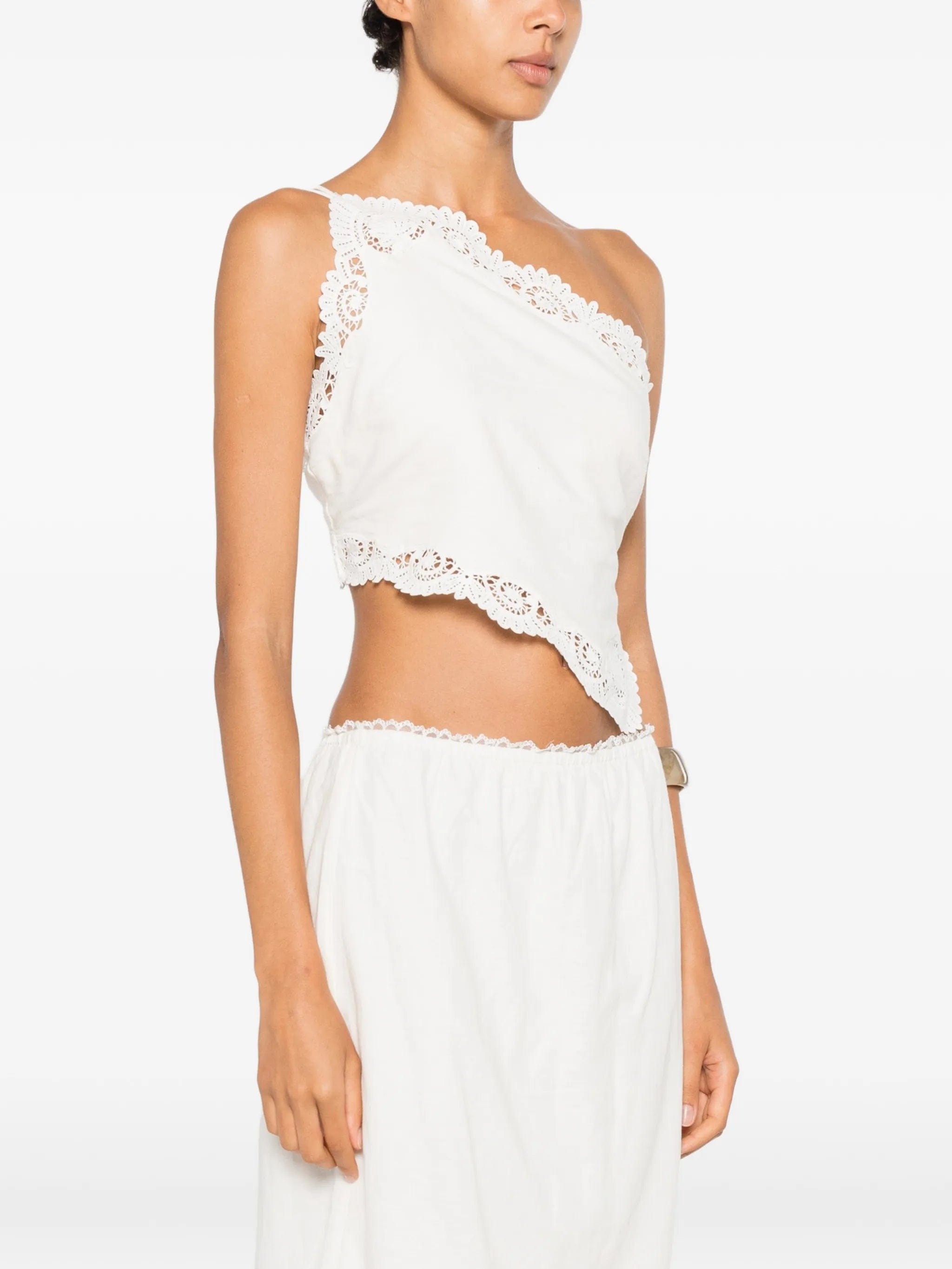 Posse Darya lace - trim linen blouse