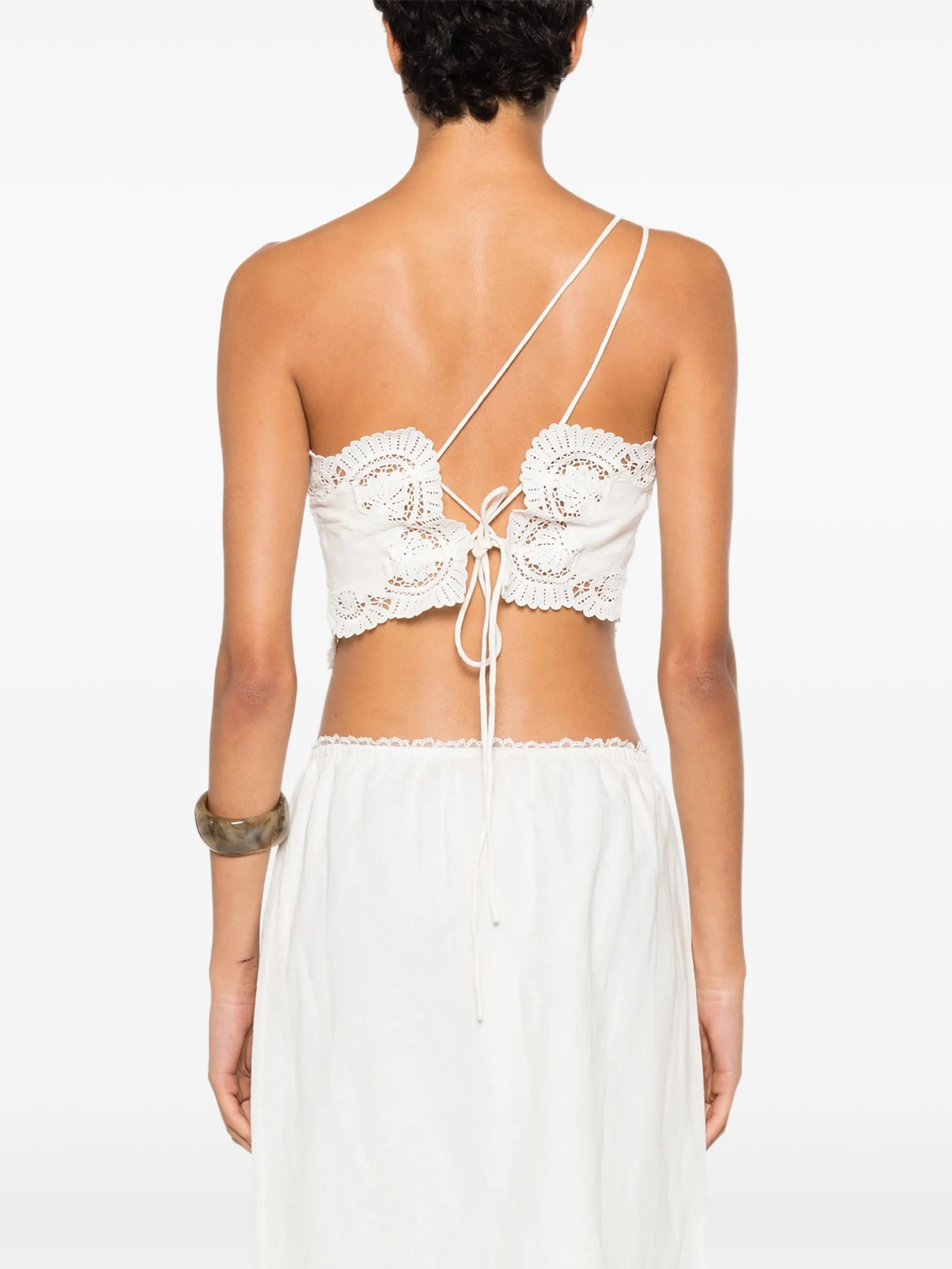 Posse Darya lace - trim linen blouse
