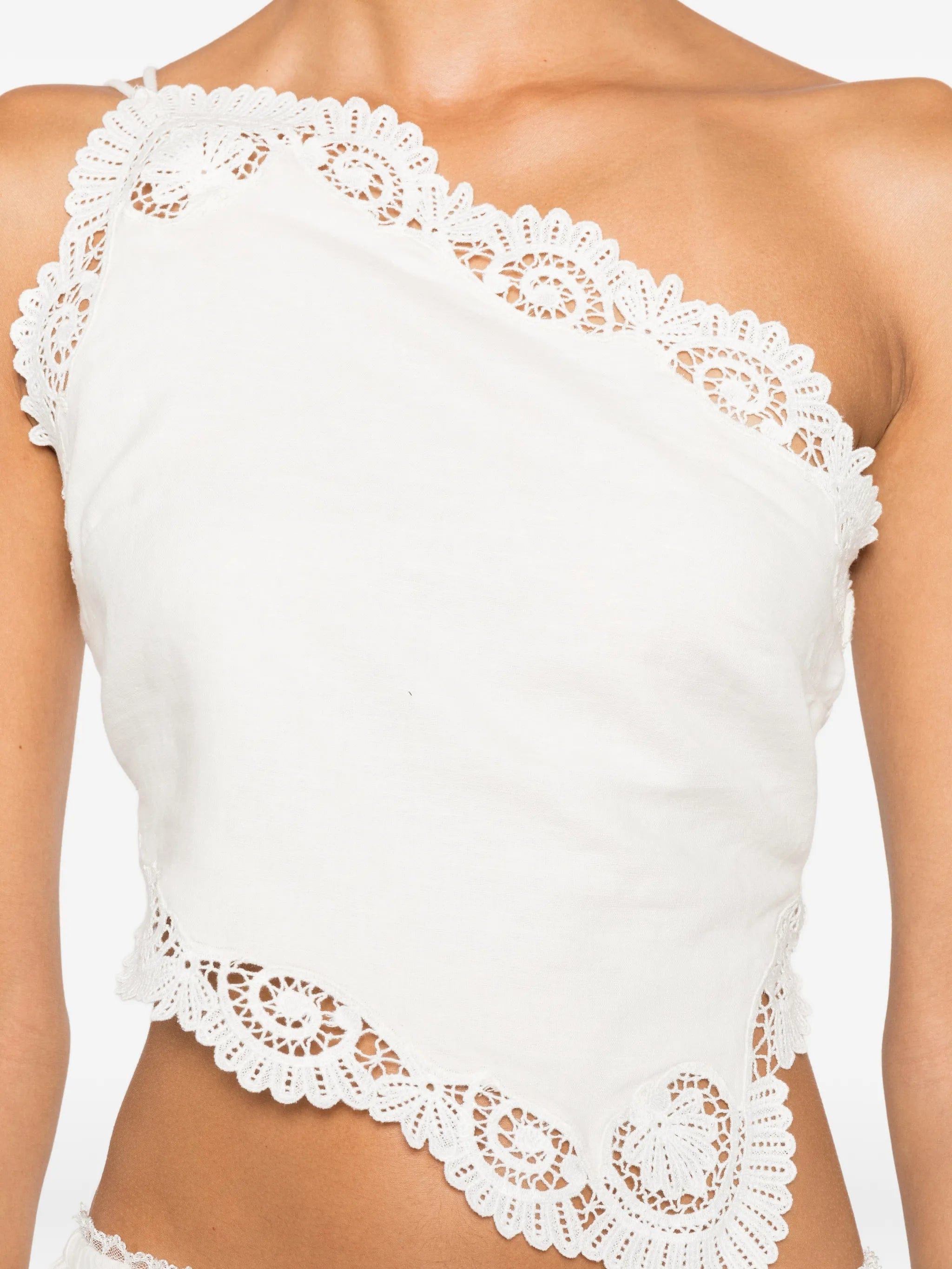 Posse Darya lace - trim linen blouse