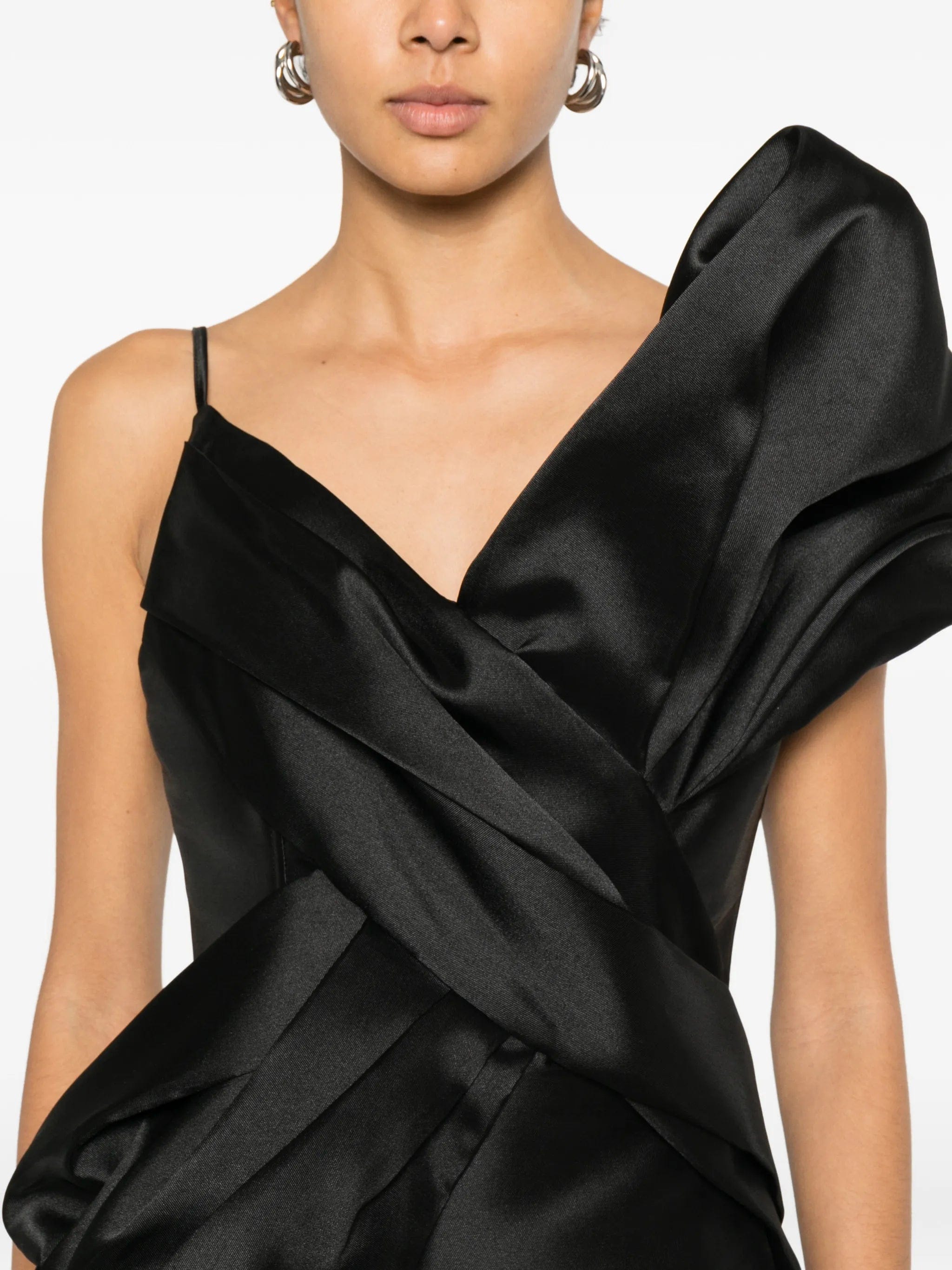 Marques'almeida bow V - neck mini dress