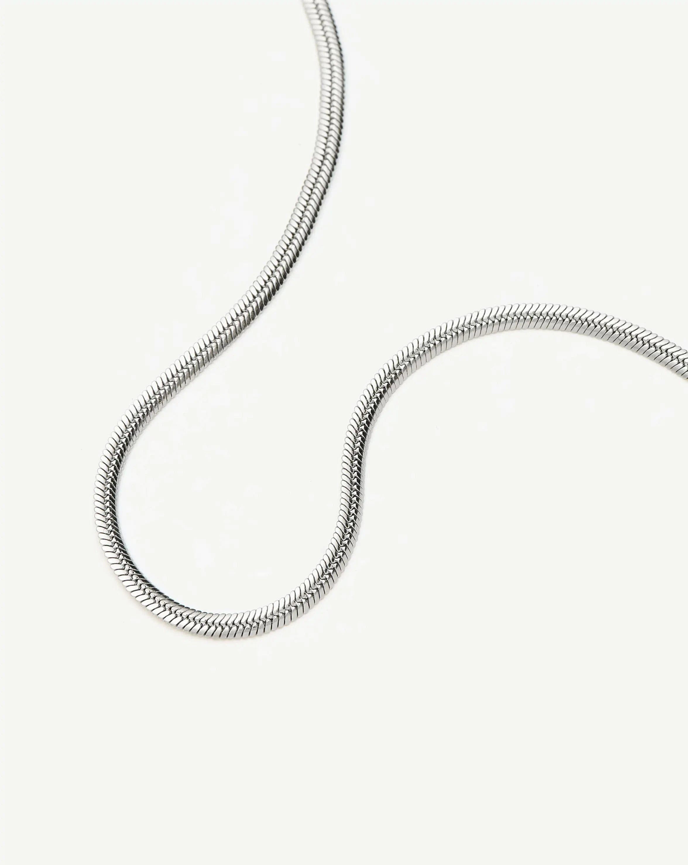 Missoma Thin Snake Chain Necklace | Silver Plated