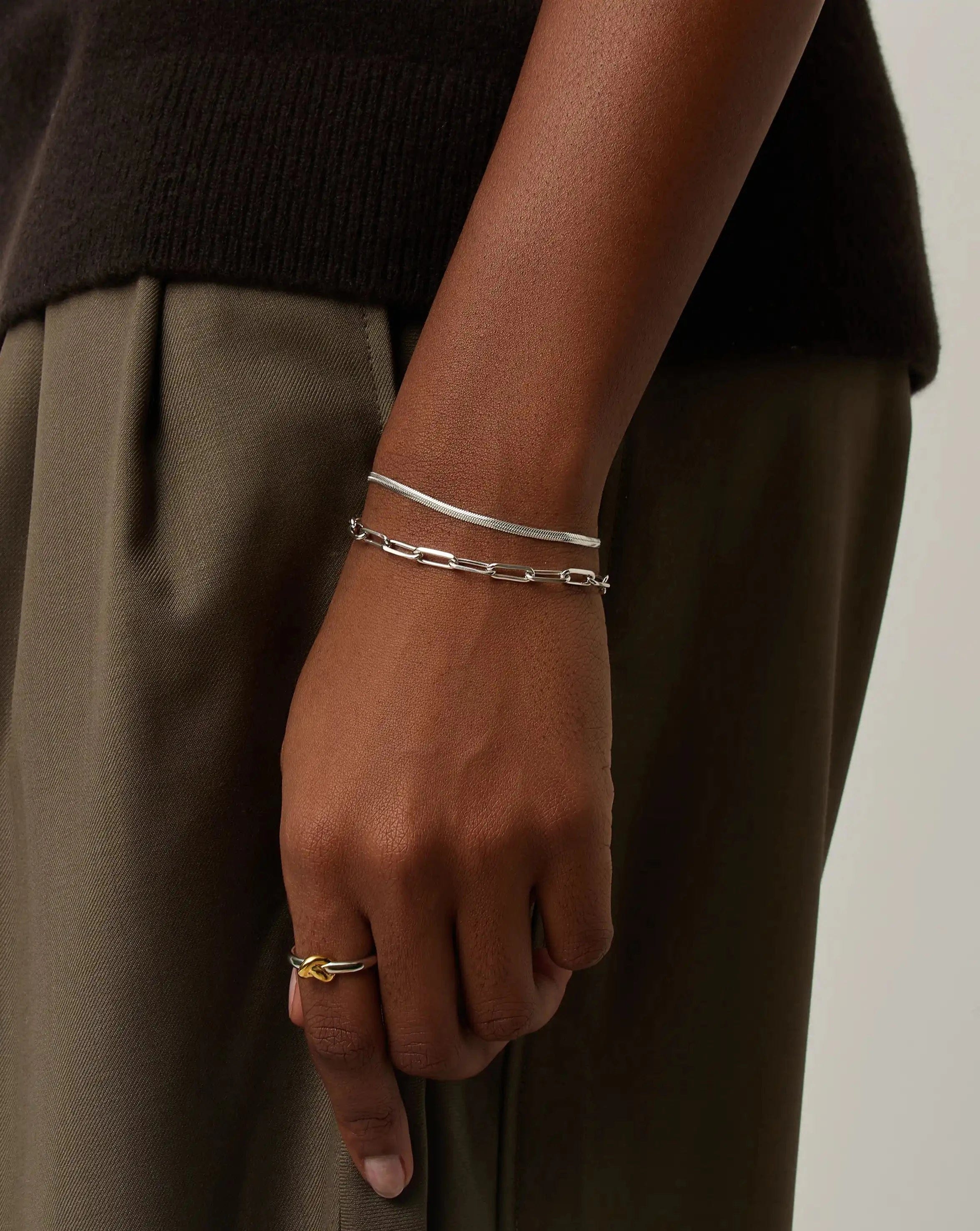 Missoma Thin Snake Chain Bracelet | Silver Plated