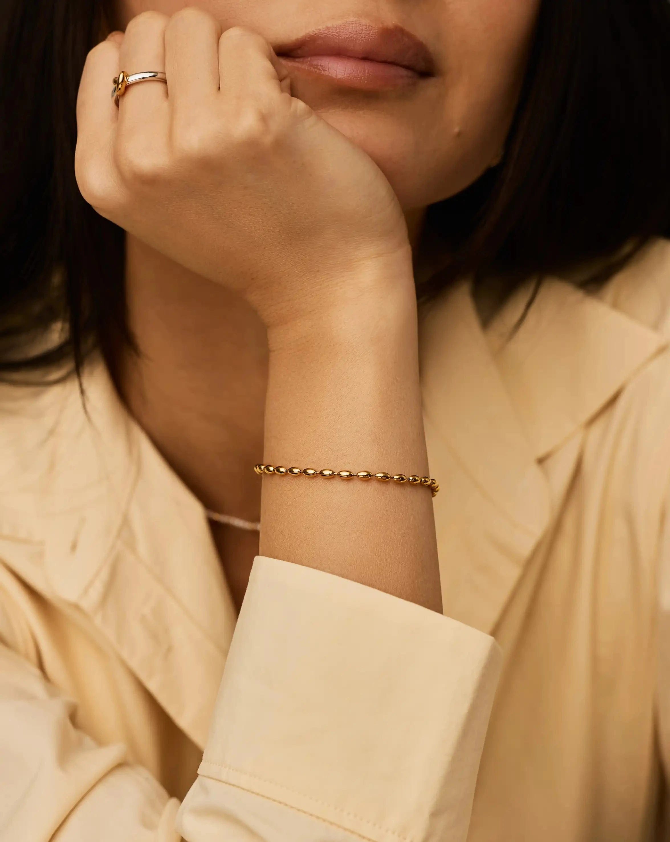 Missoma Molten Olive Chain Bracelet | 18ct Gold Plated