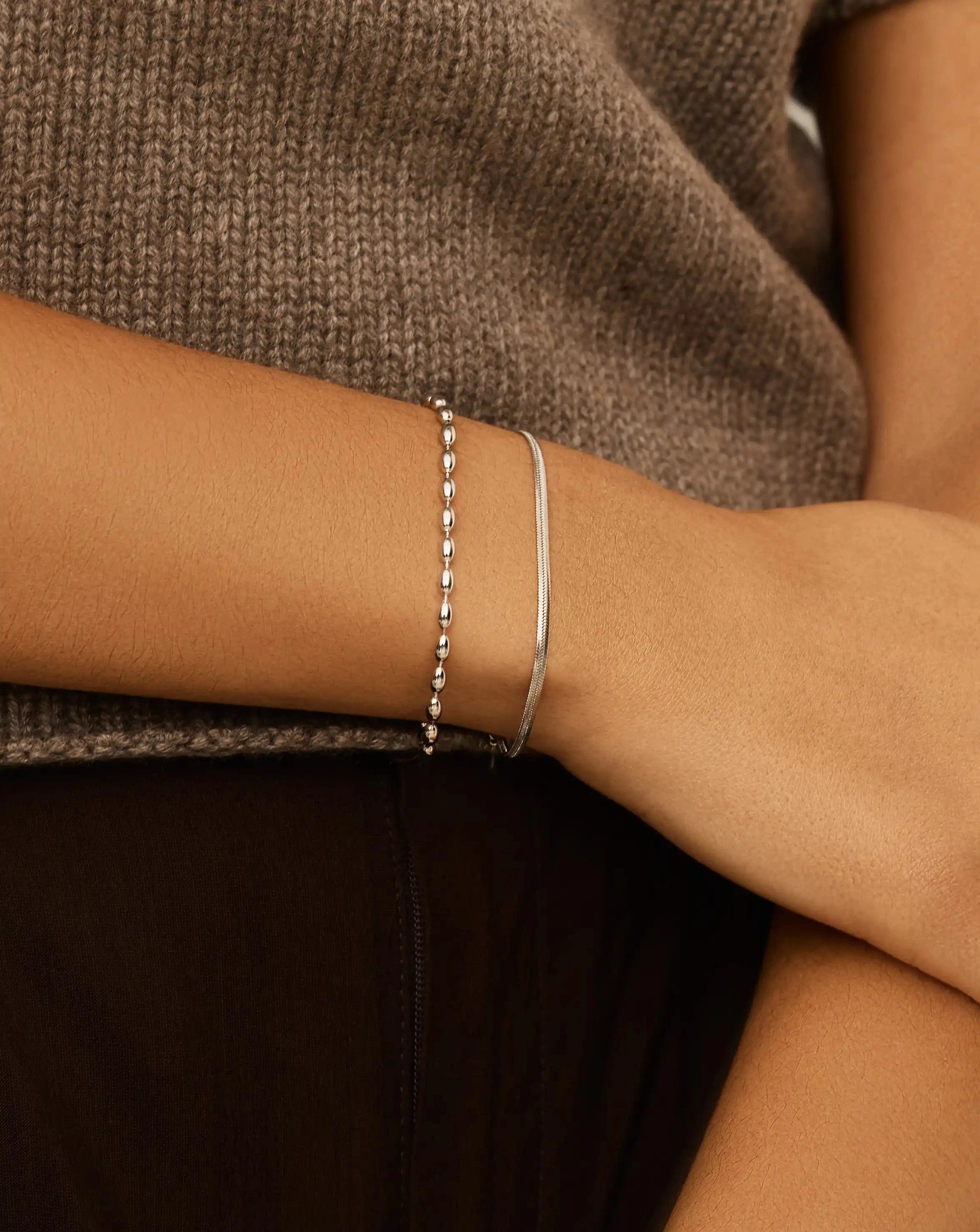 Missoma Molten Olive Chain Bracelet | Silver Plated