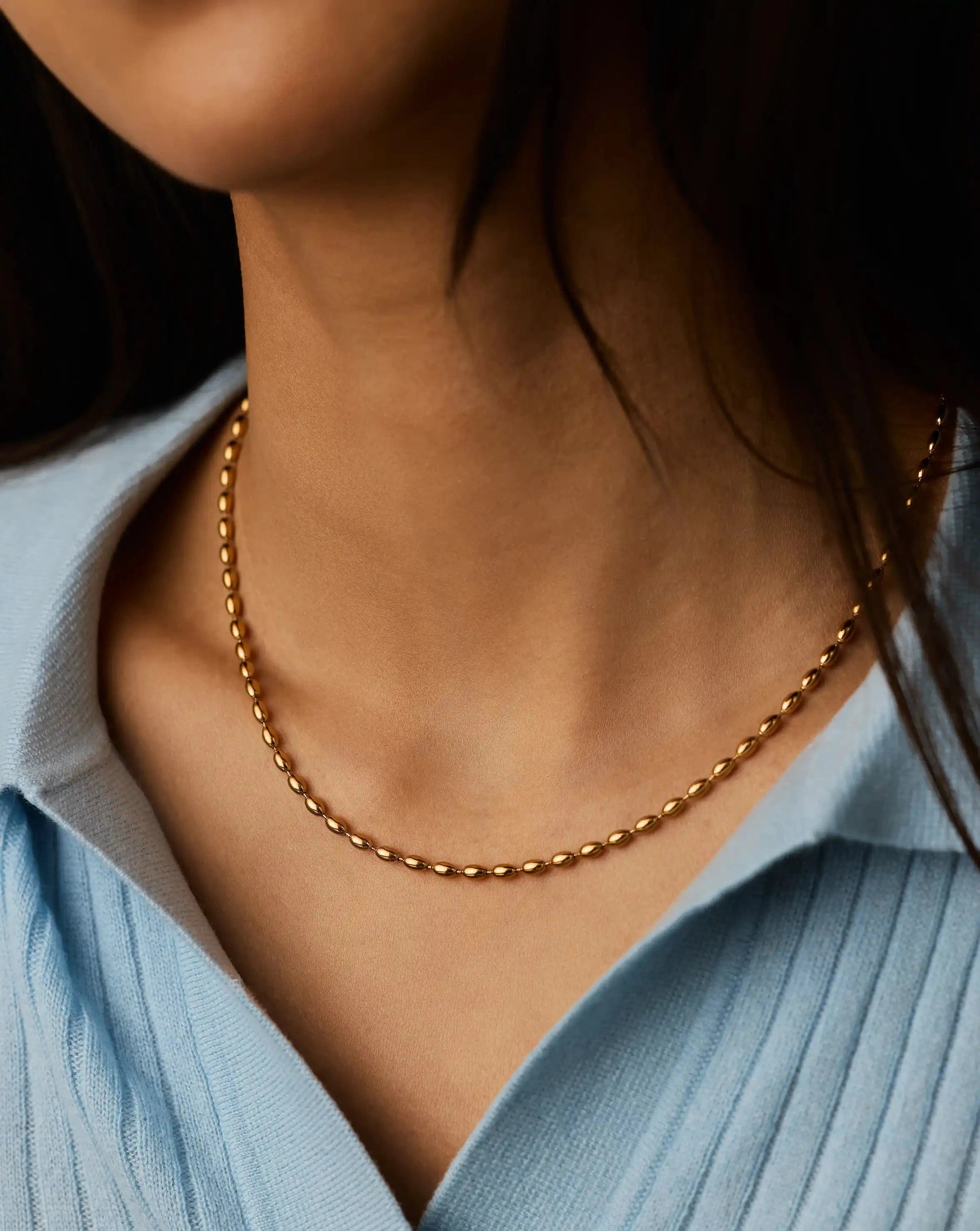 Missoma Molten Olive Chain Necklace | 18ct Gold Plated