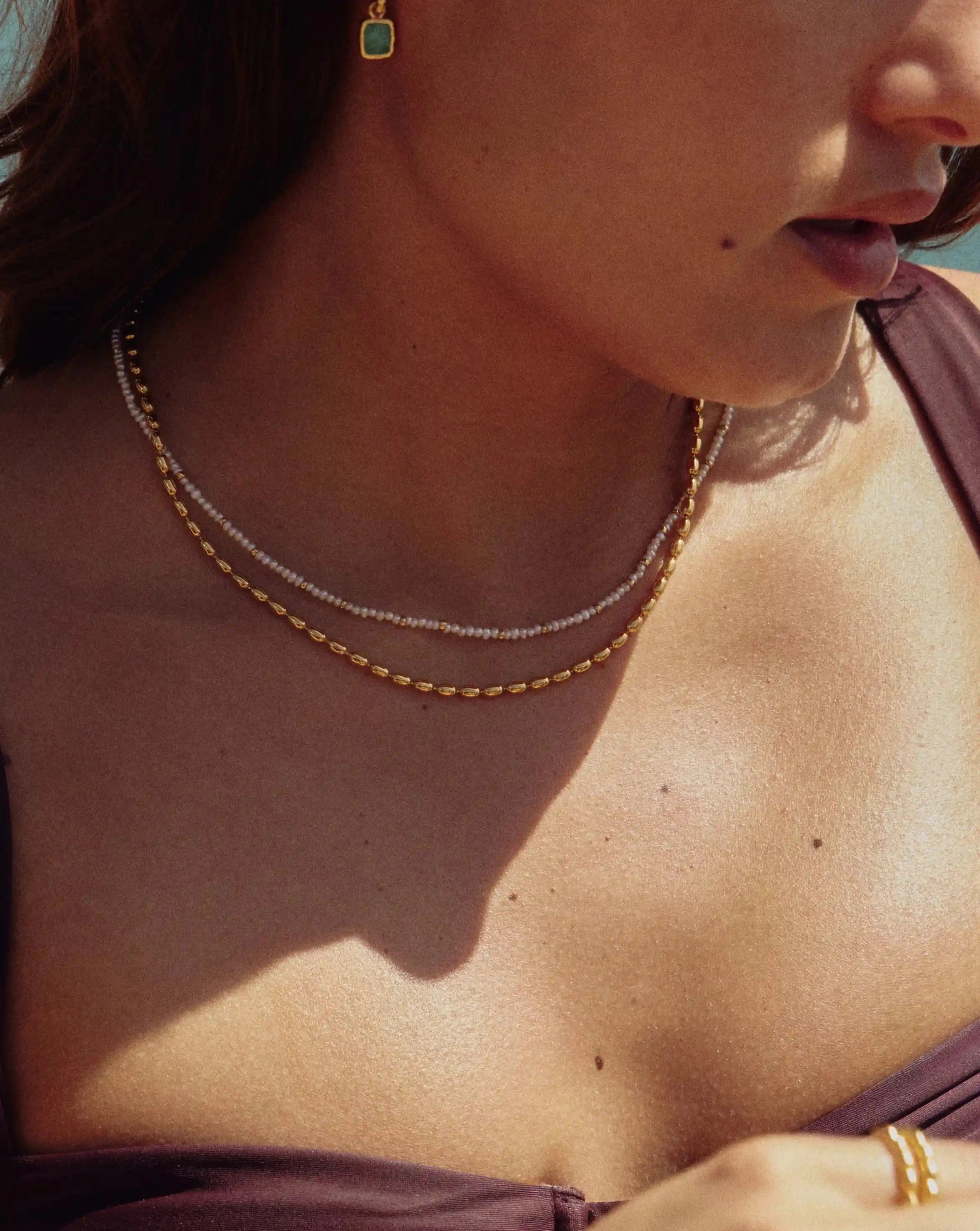 Missoma Molten Olive Chain Necklace | 18ct Gold Plated