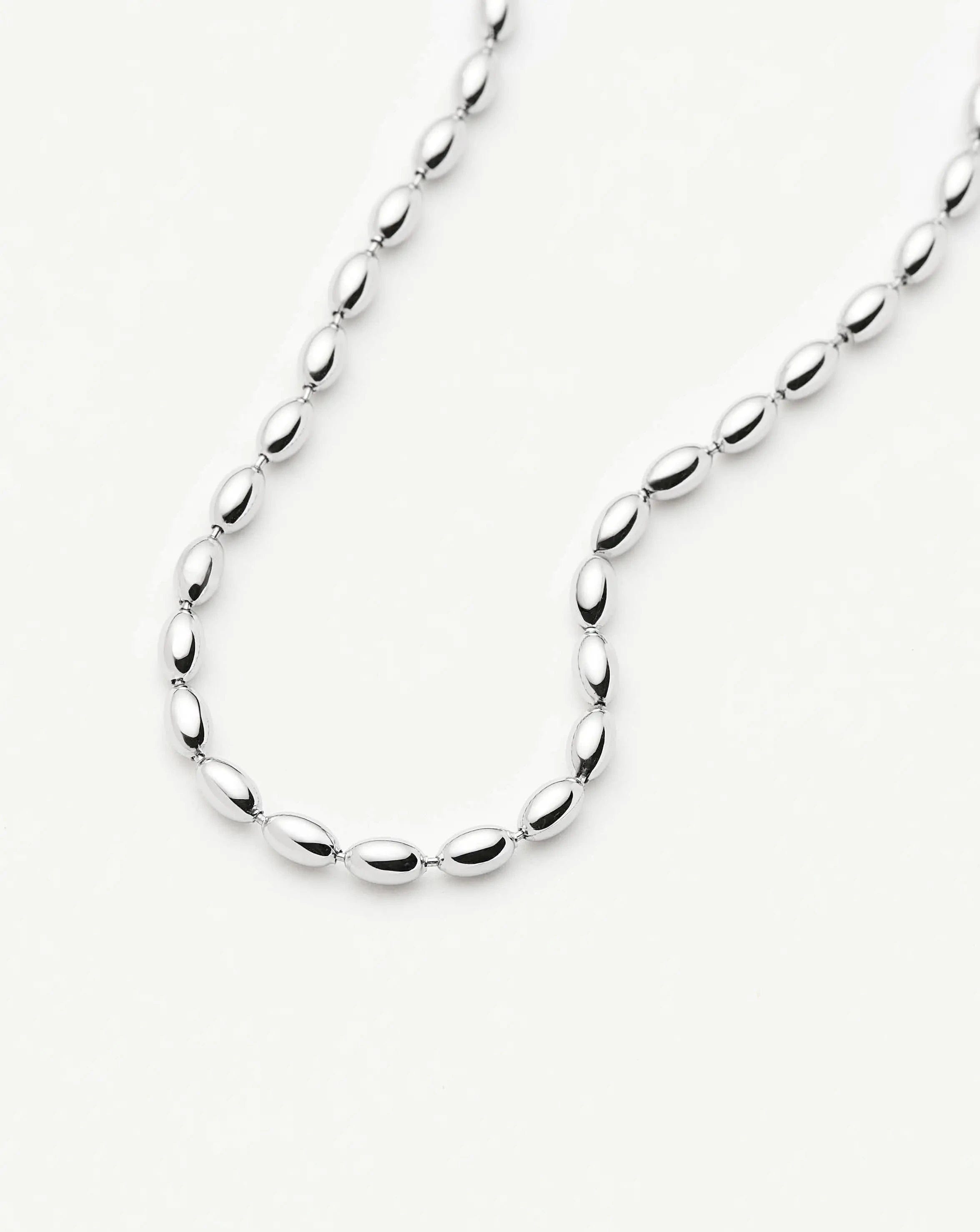 Missoma Molten Olive Chain Necklace | Silver Plated