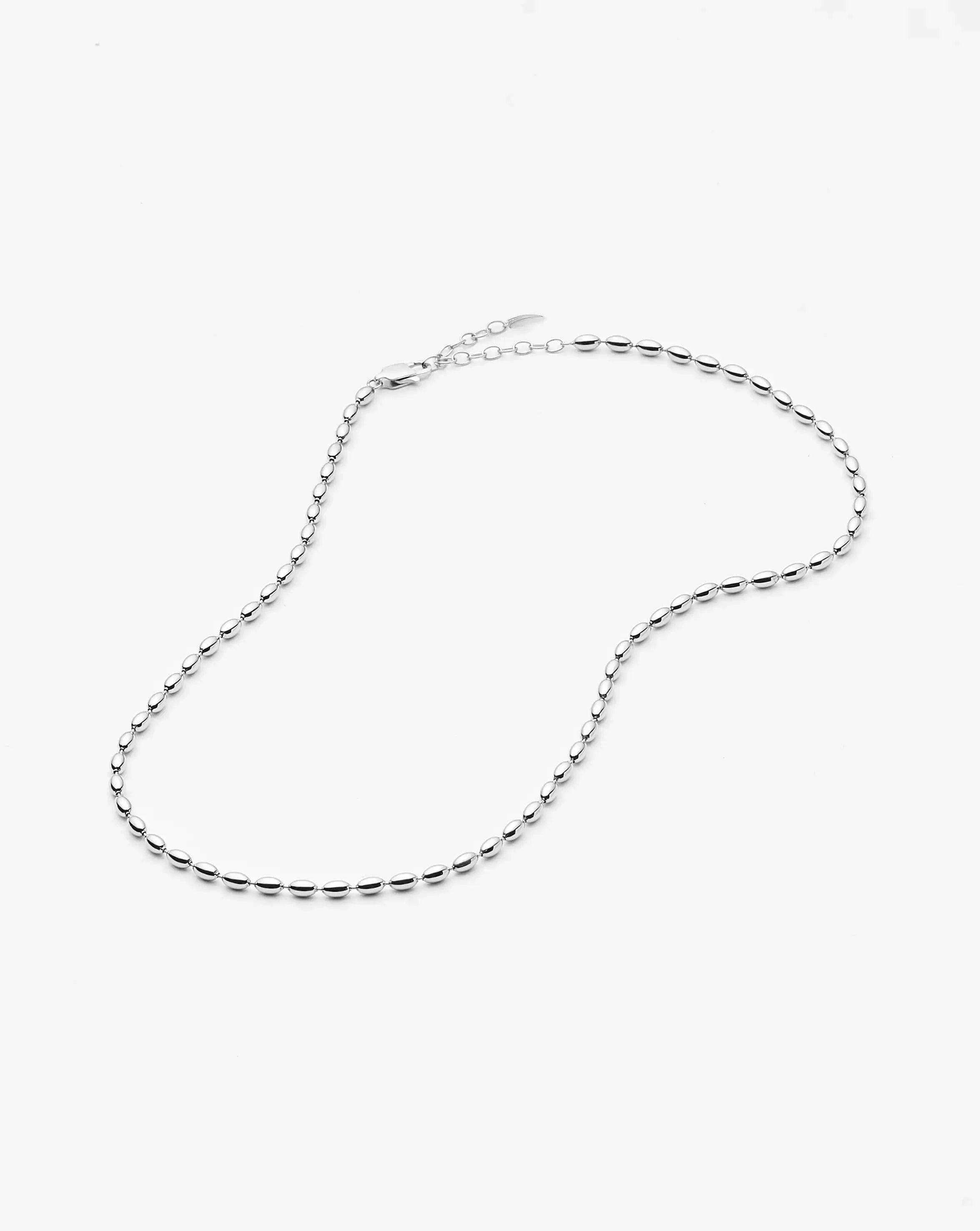 Missoma Molten Olive Chain Necklace | Silver Plated