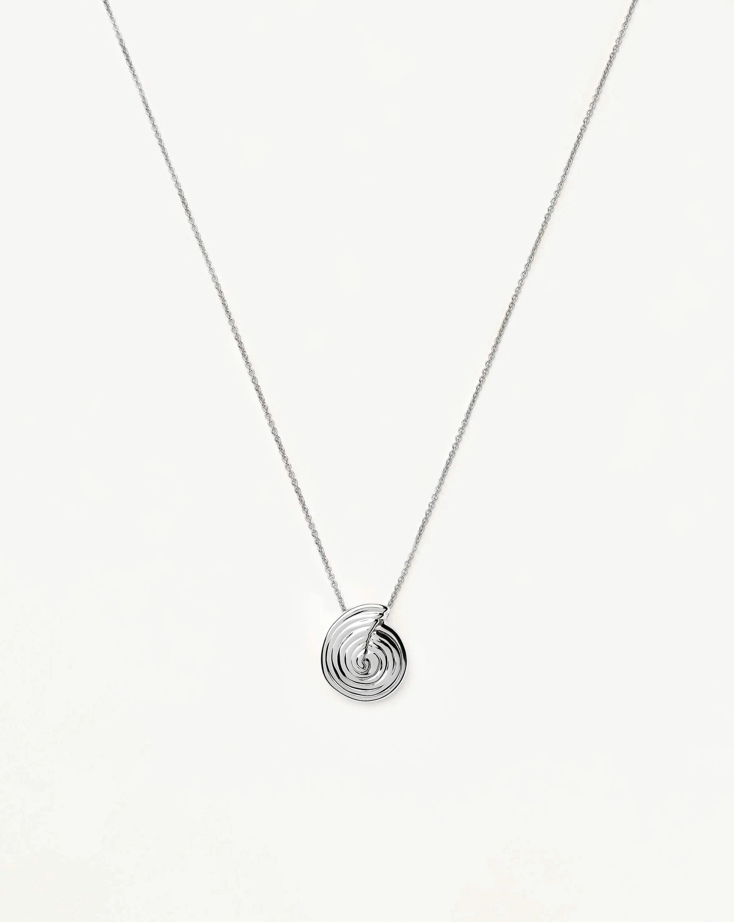Missoma Spiral Mini Pendant Necklace | Silver Plated