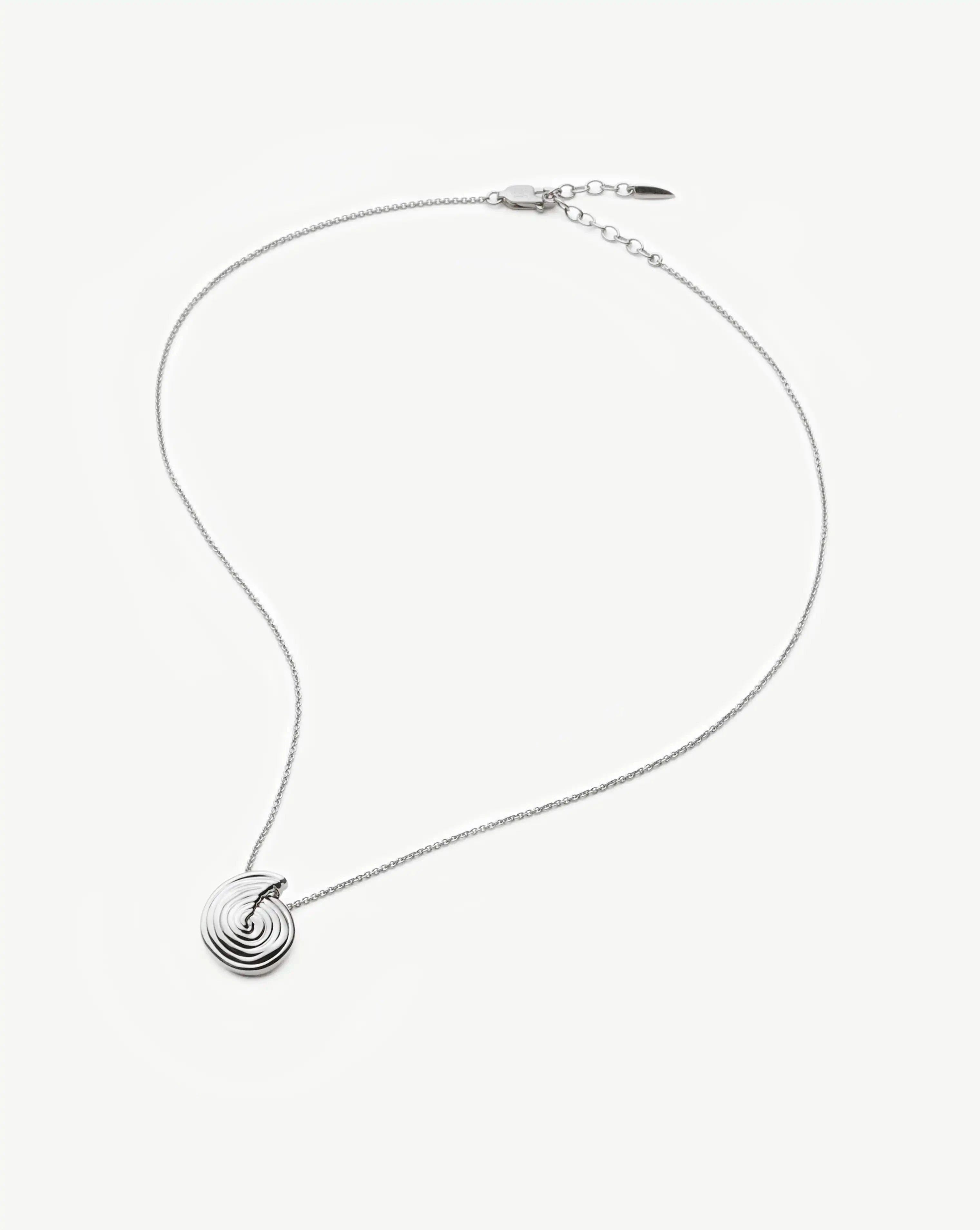 Missoma Spiral Mini Pendant Necklace | Silver Plated