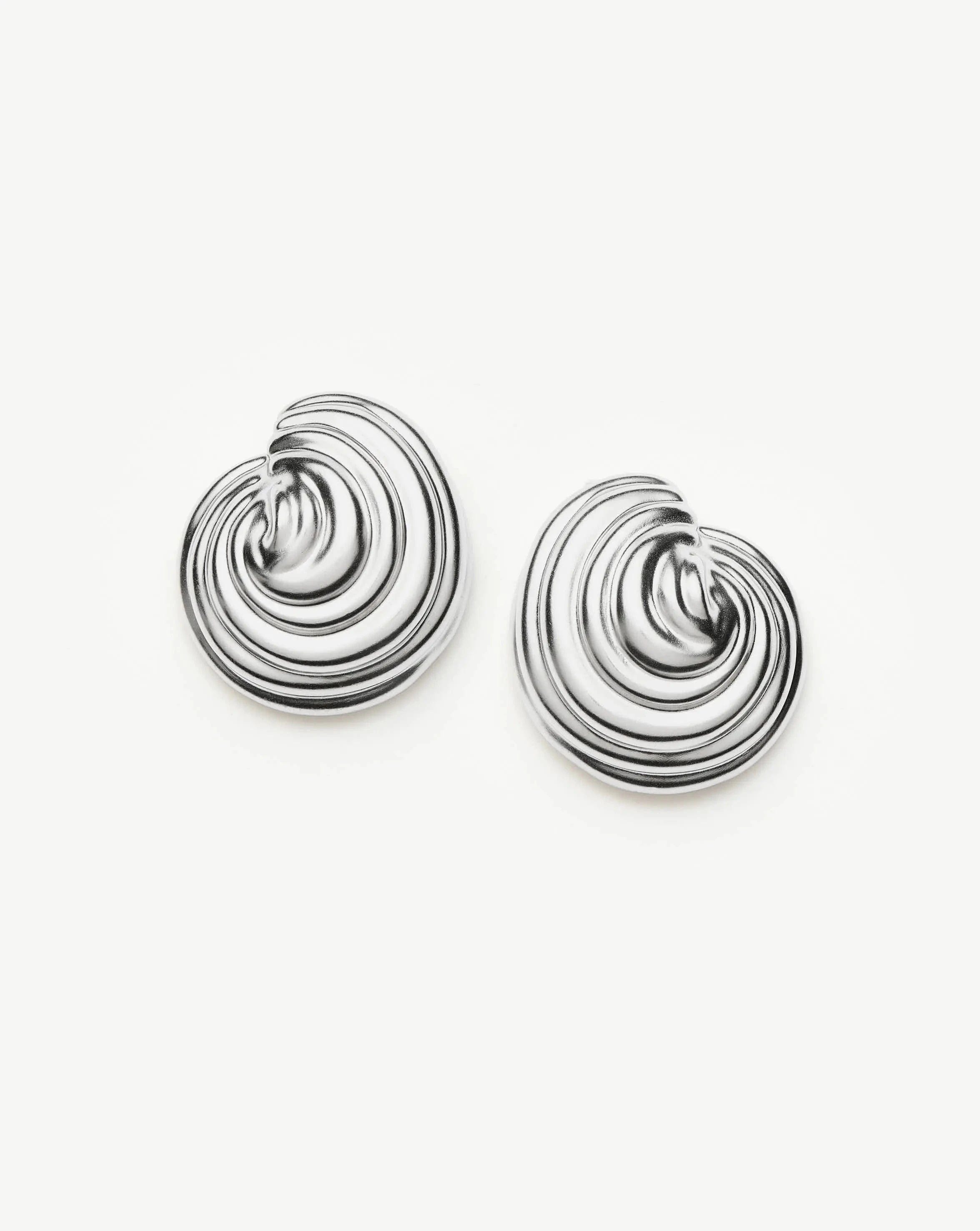 Missoma Spiral Dome Oversized Stud Earrings | Silver Plated