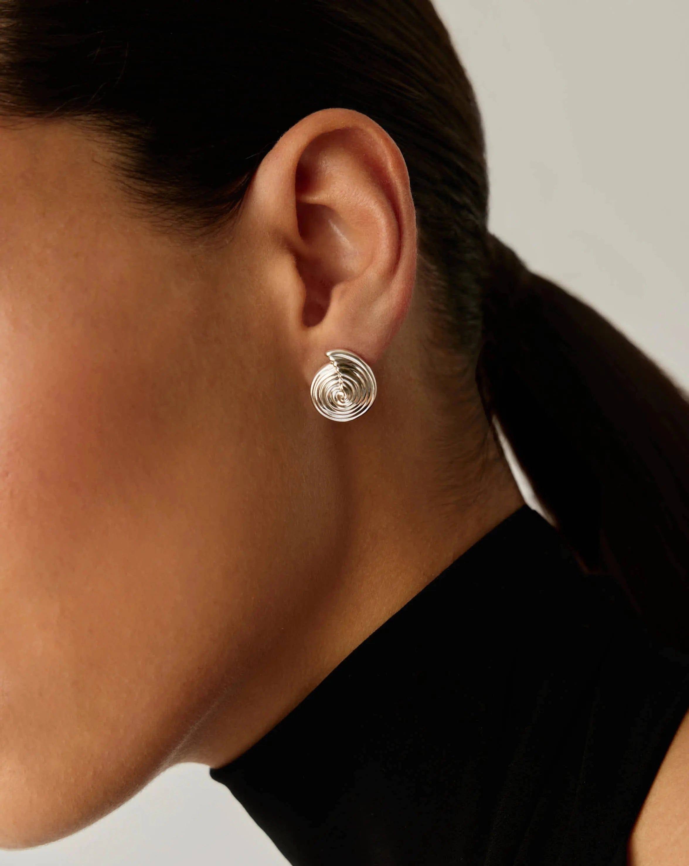 Missoma Spiral Small Stud Earrings | Silver Plated