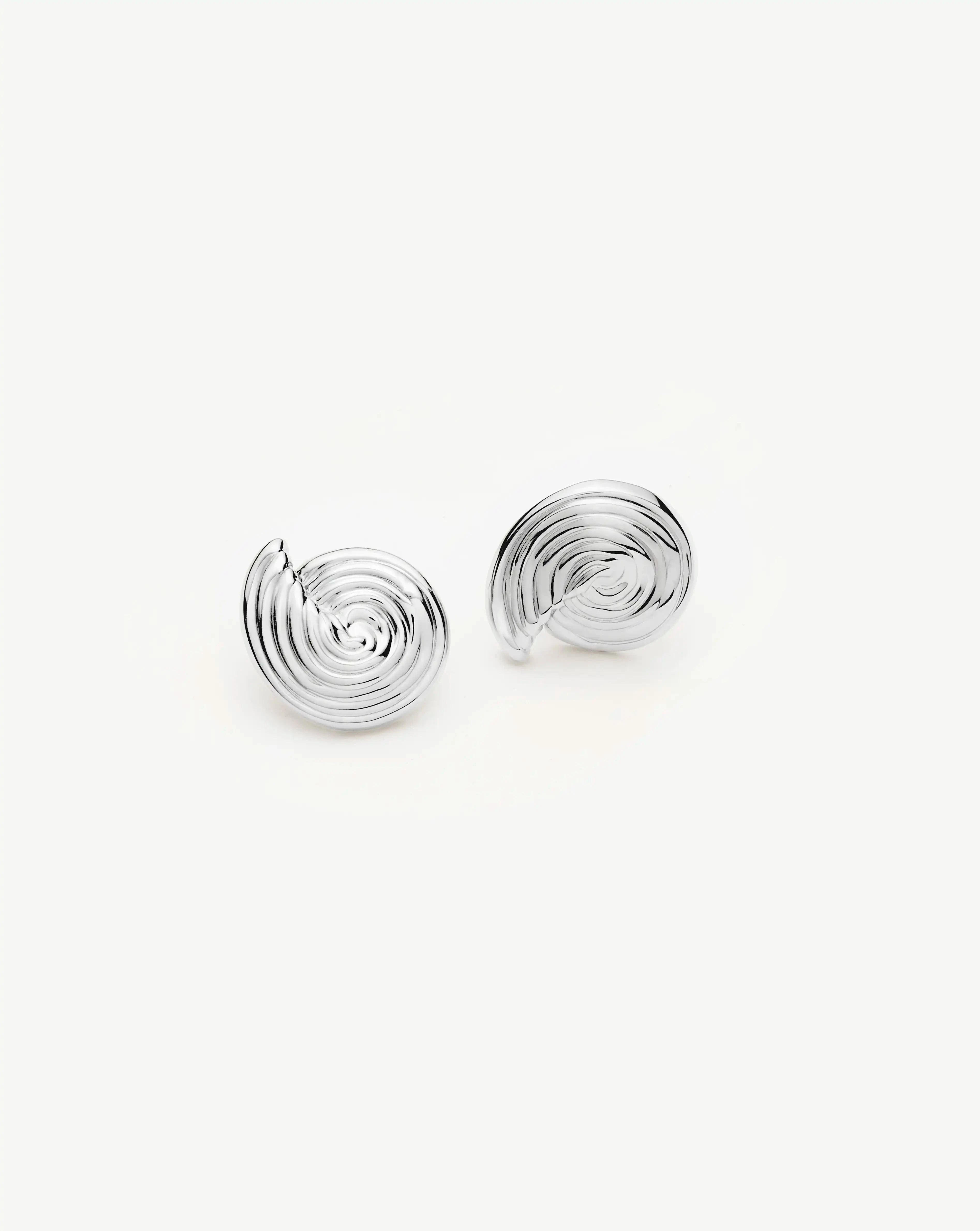 Missoma Spiral Small Stud Earrings | Silver Plated