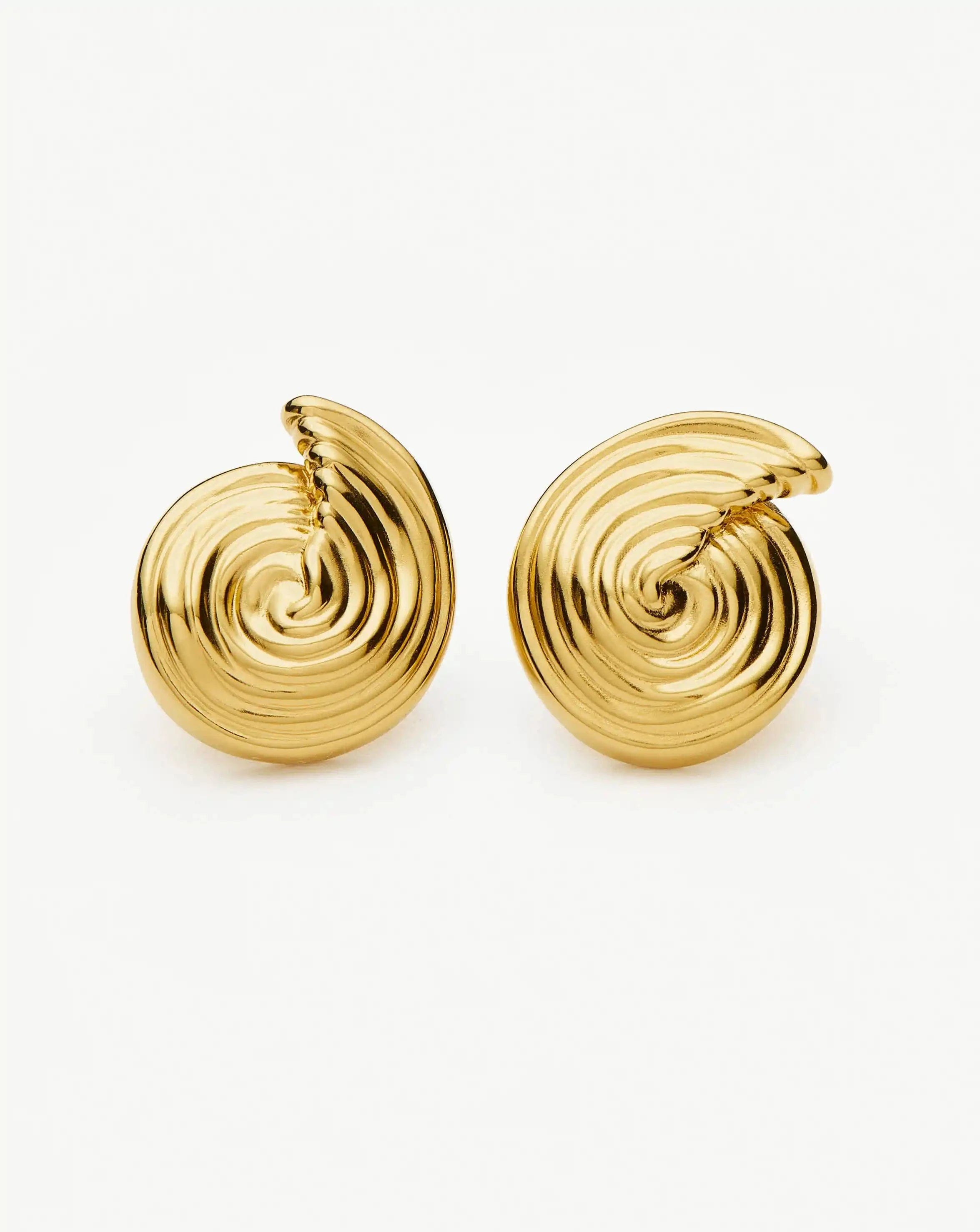 Missoma Spiral Small Stud Earrings | 18ct Gold Plated