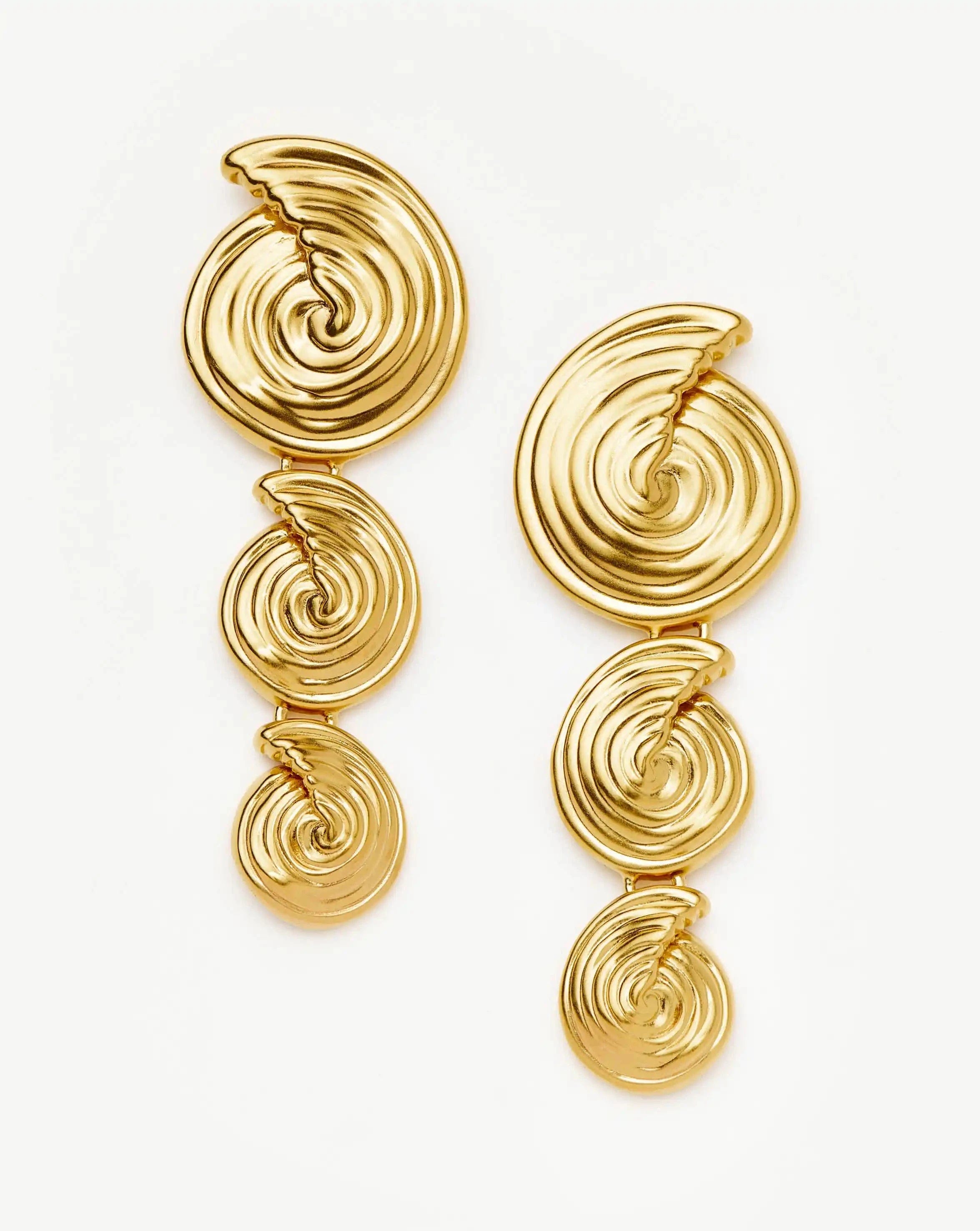 Missoma Spiral Statement Drop Earrings | 18ct Gold Plated