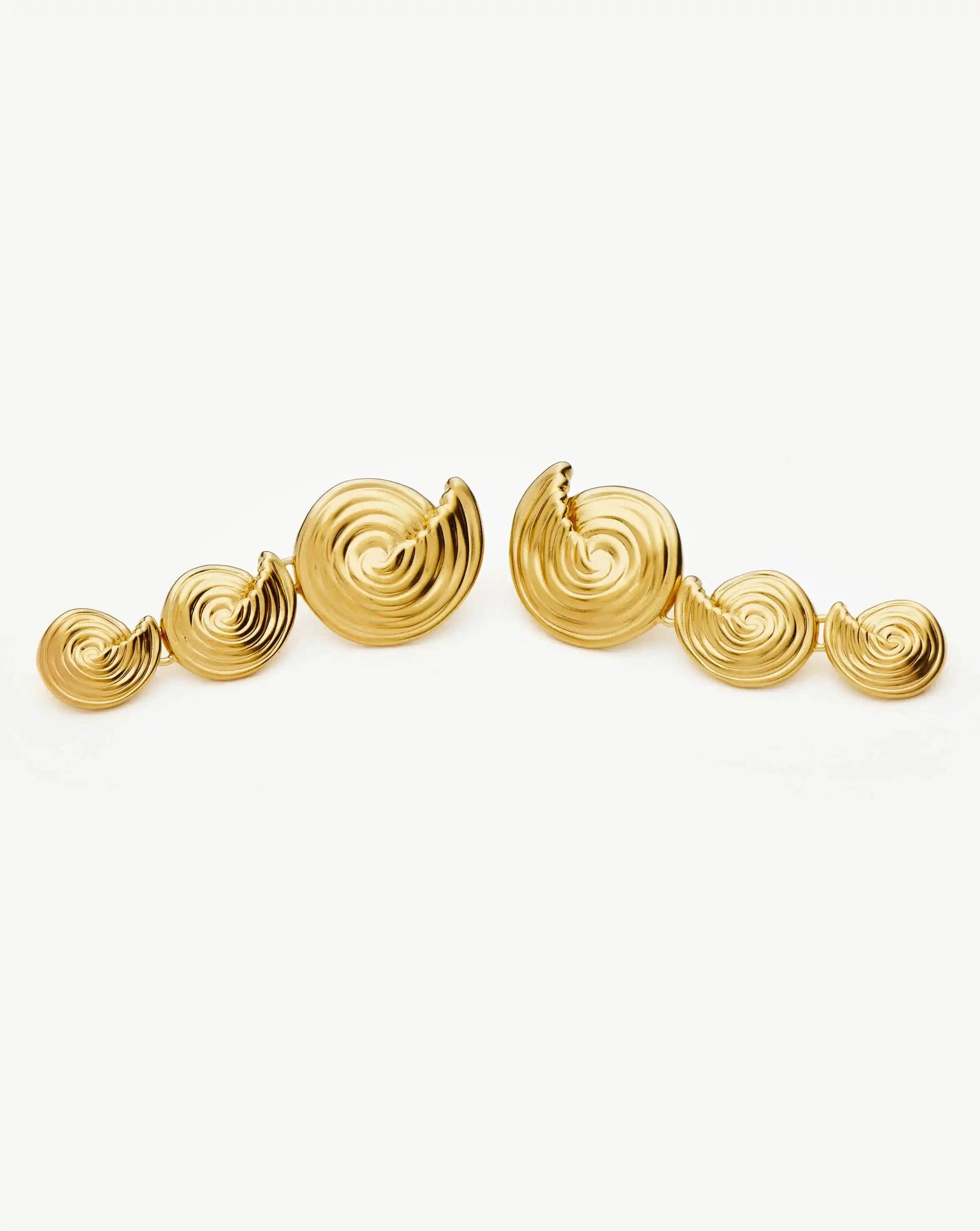 Missoma Spiral Statement Drop Earrings | 18ct Gold Plated