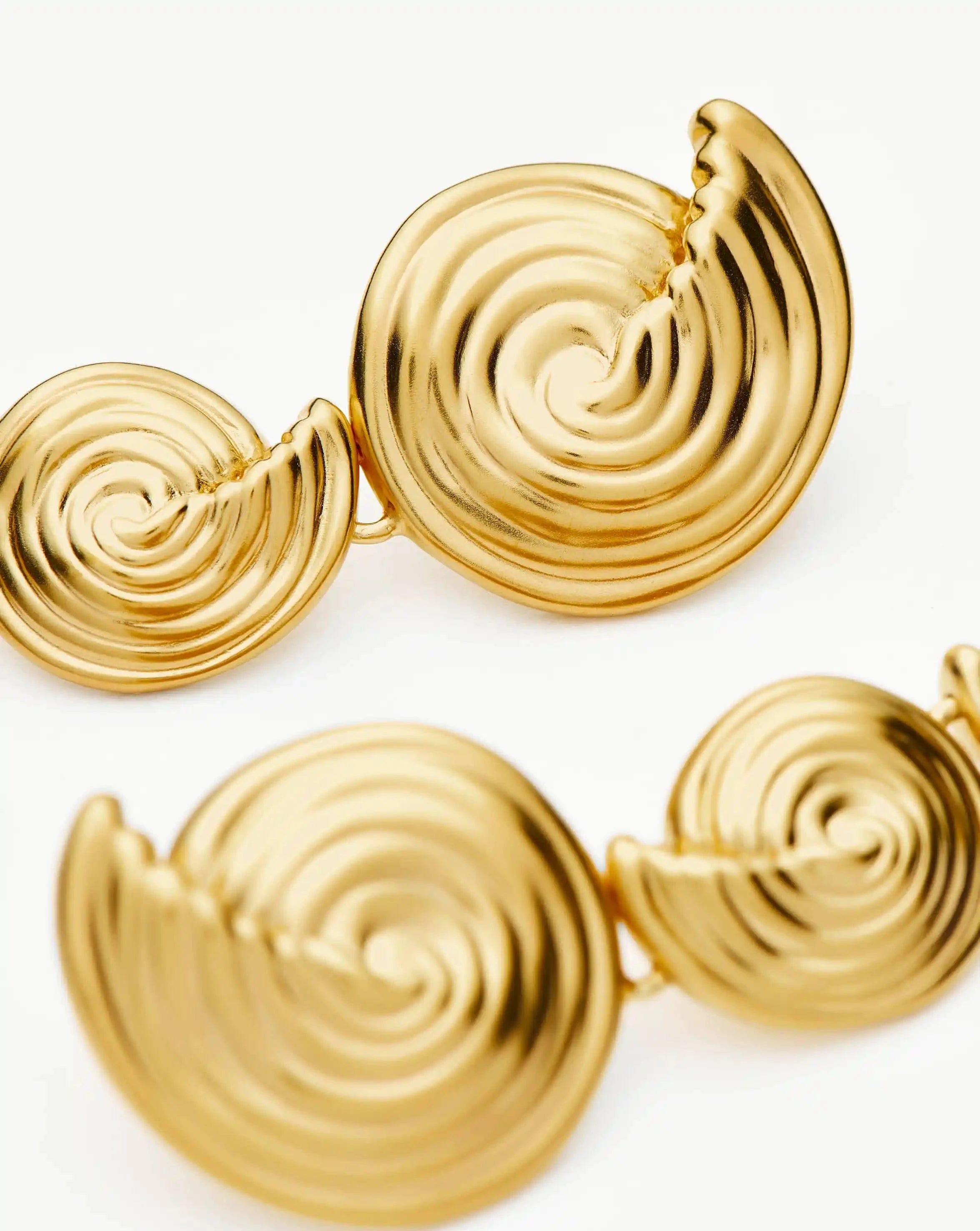 Missoma Spiral Statement Drop Earrings | 18ct Gold Plated