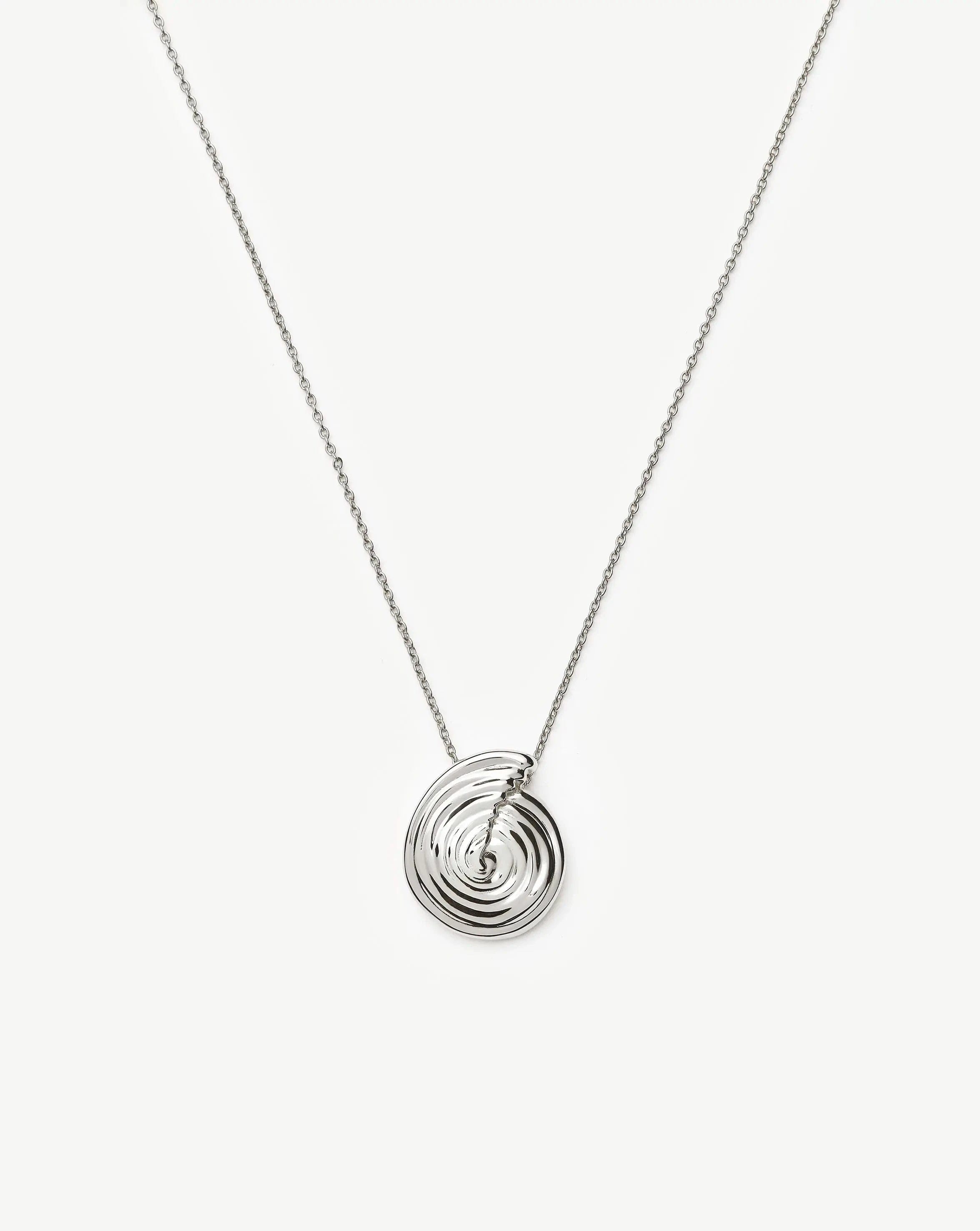 Missoma Spiral Large Pendant Necklace | Silver Plated