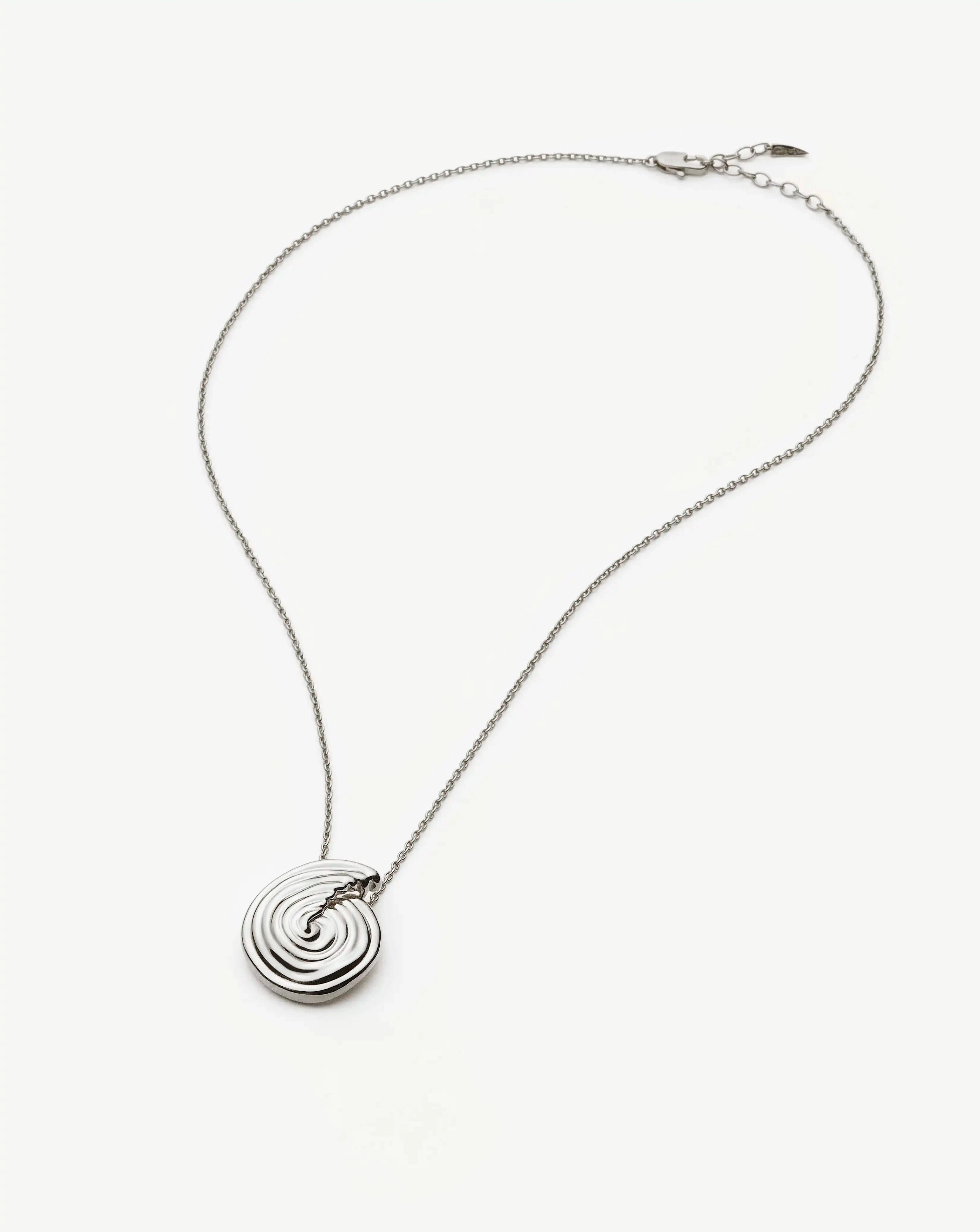 Missoma Spiral Large Pendant Necklace | Silver Plated