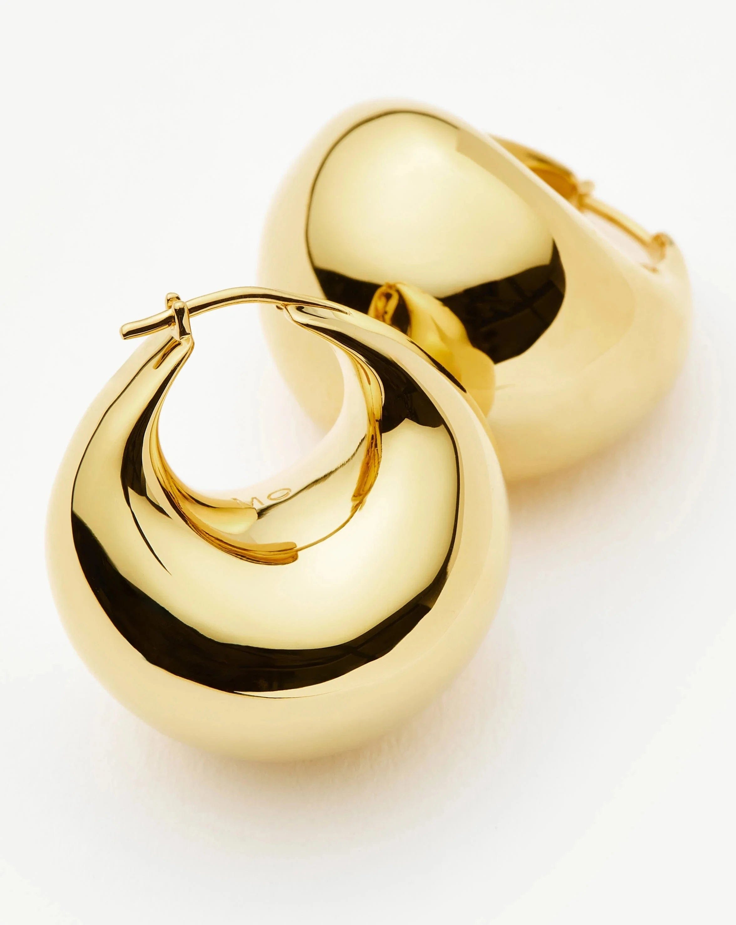 Missoma Sculptural Chubby Dome Medium Hoop Earrings | 18ct Gold Plated