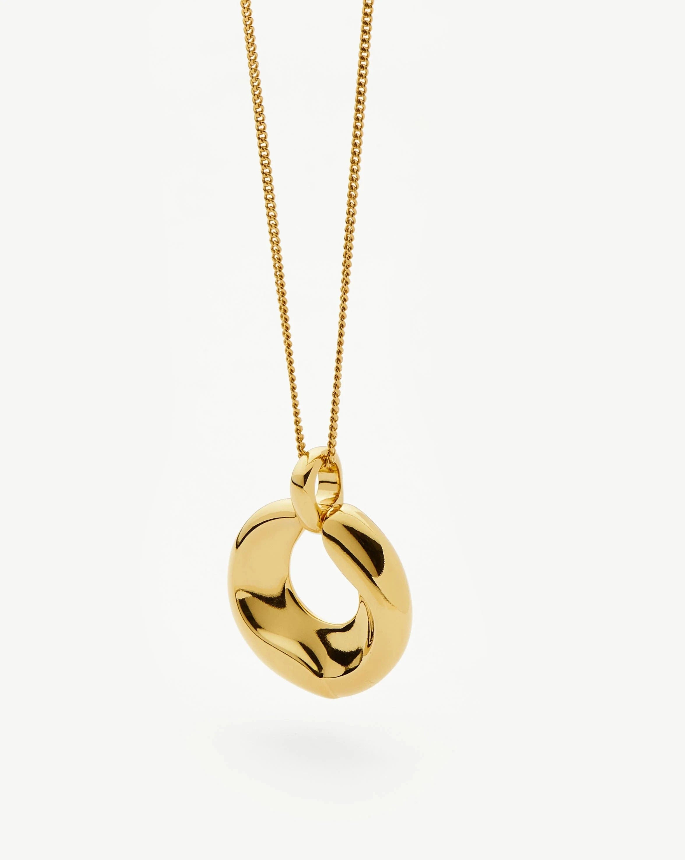 Missoma Sculptural Ridge Molten Pendant Necklace | 18ct Gold Plated