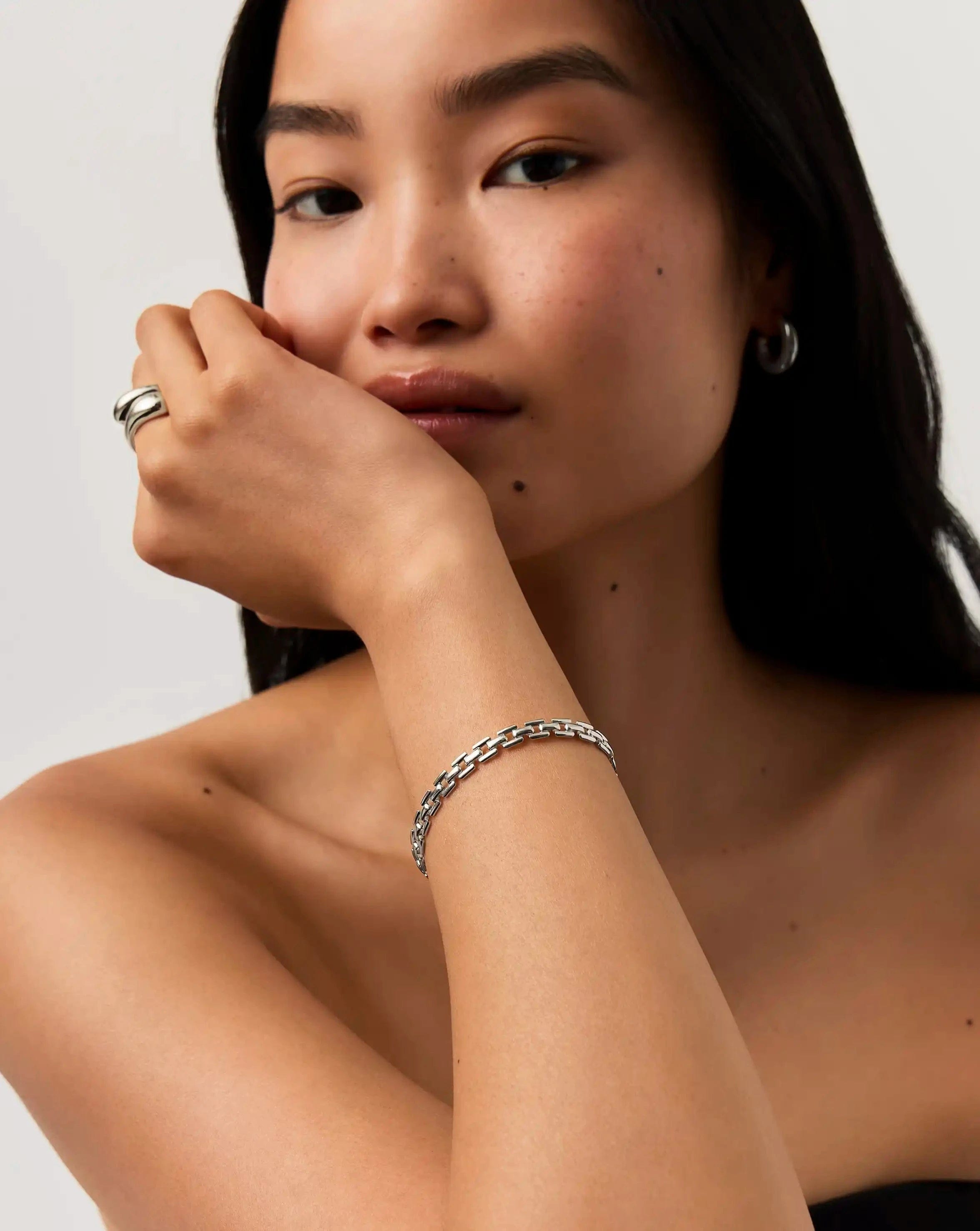 Missoma Timepiece Link Chain Bracelet | Platinum Plated