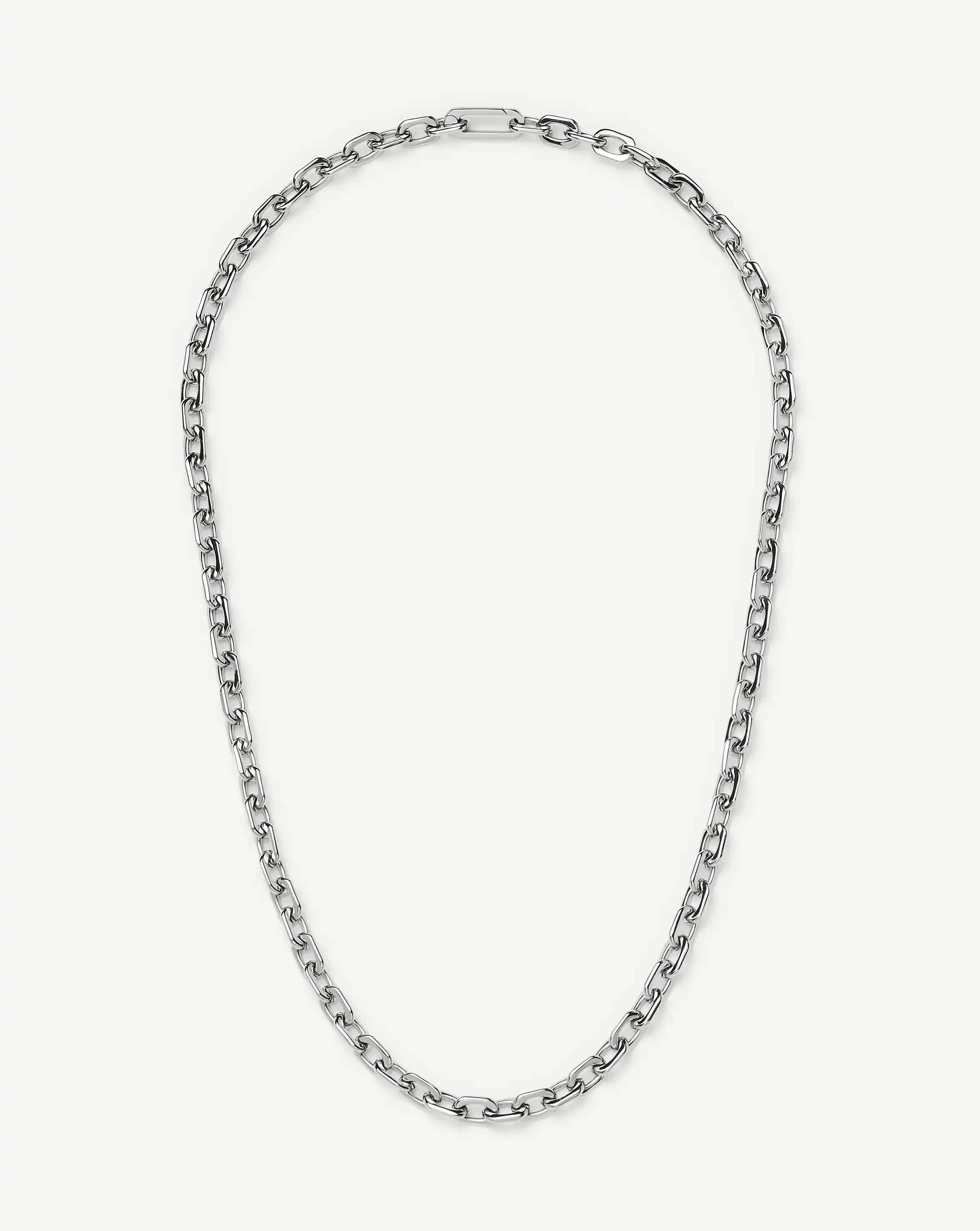 Missoma Square Paperclip Chain Necklace | Platinum Plated