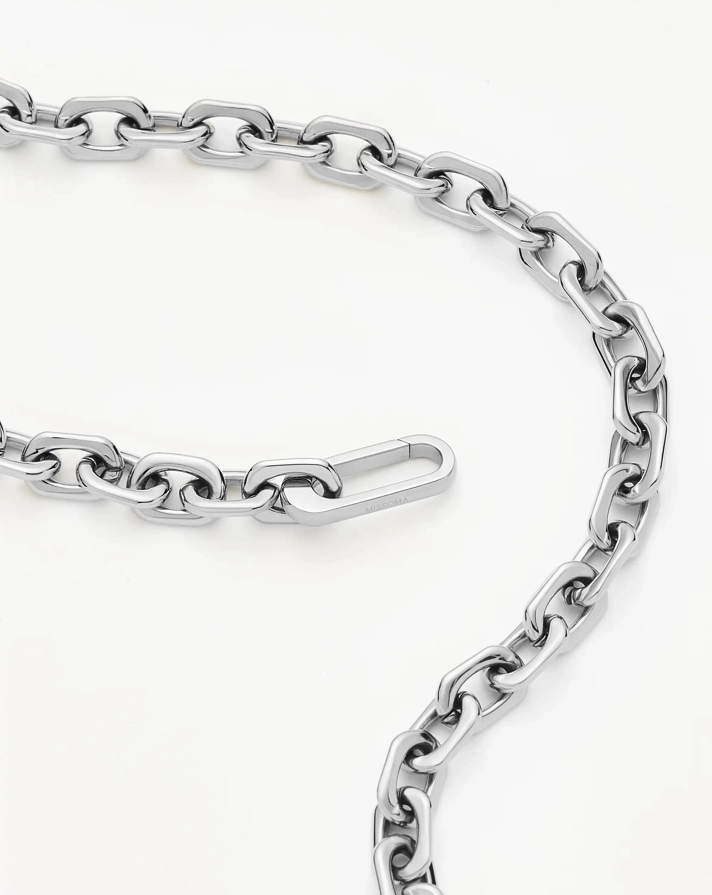 Missoma Square Paperclip Chain Necklace | Platinum Plated