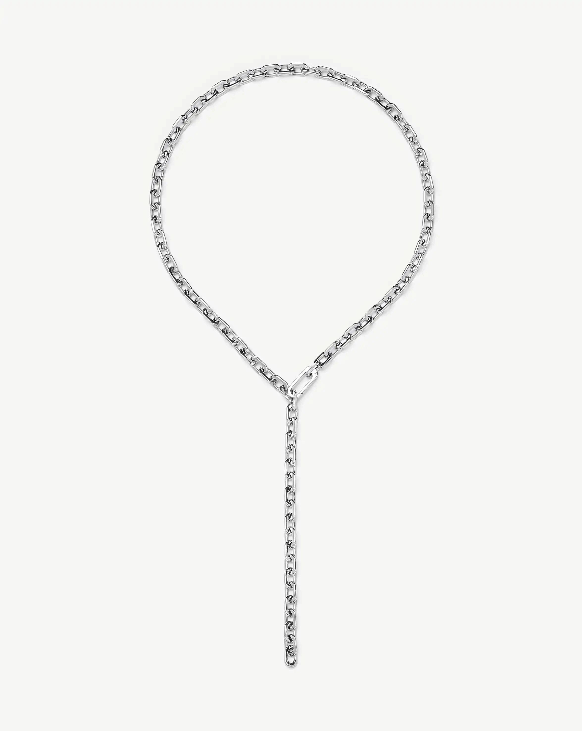 Missoma Square Paperclip Chain Necklace | Platinum Plated