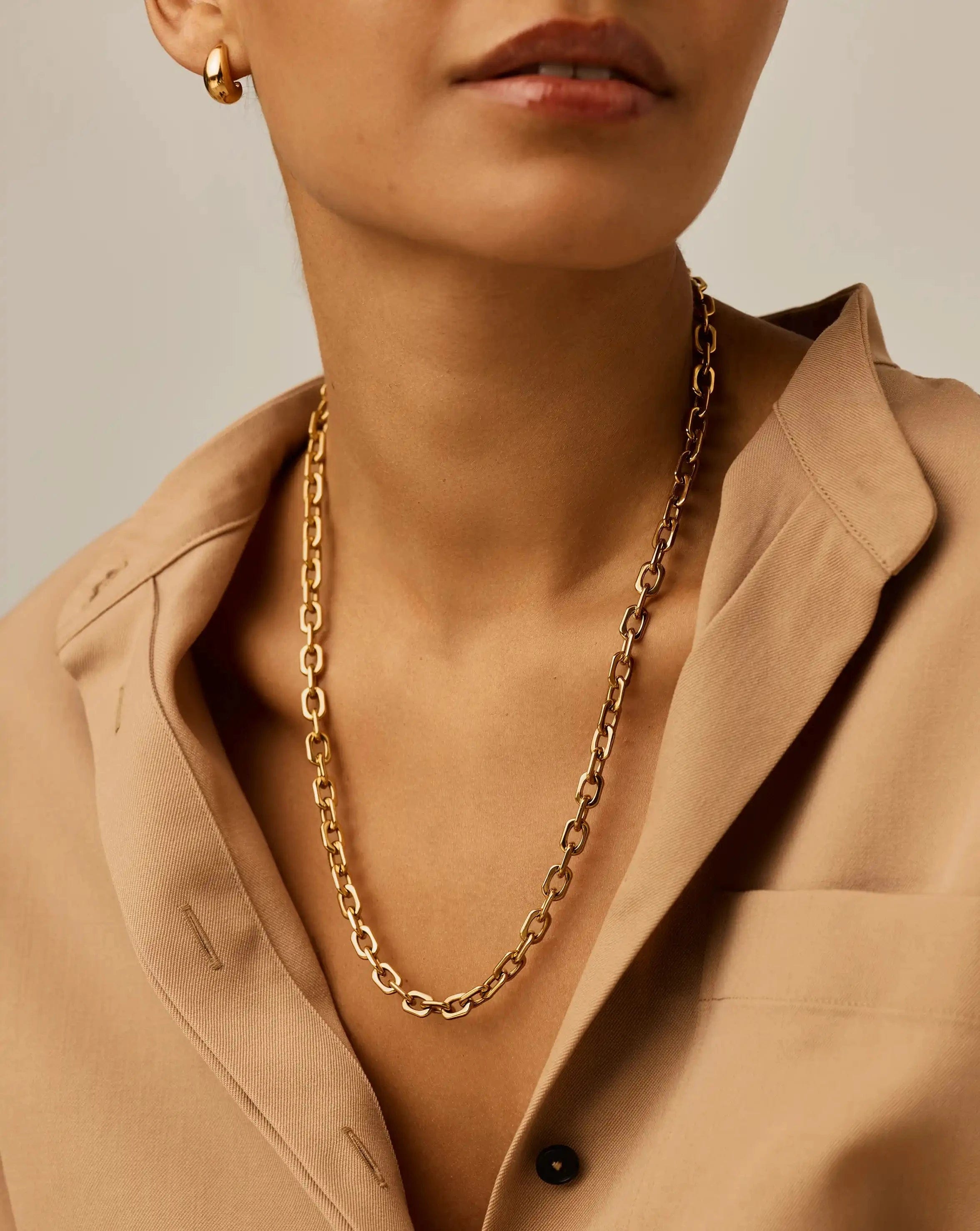 Missoma Square Paperclip Chain Necklace | 18ct Gold Plated