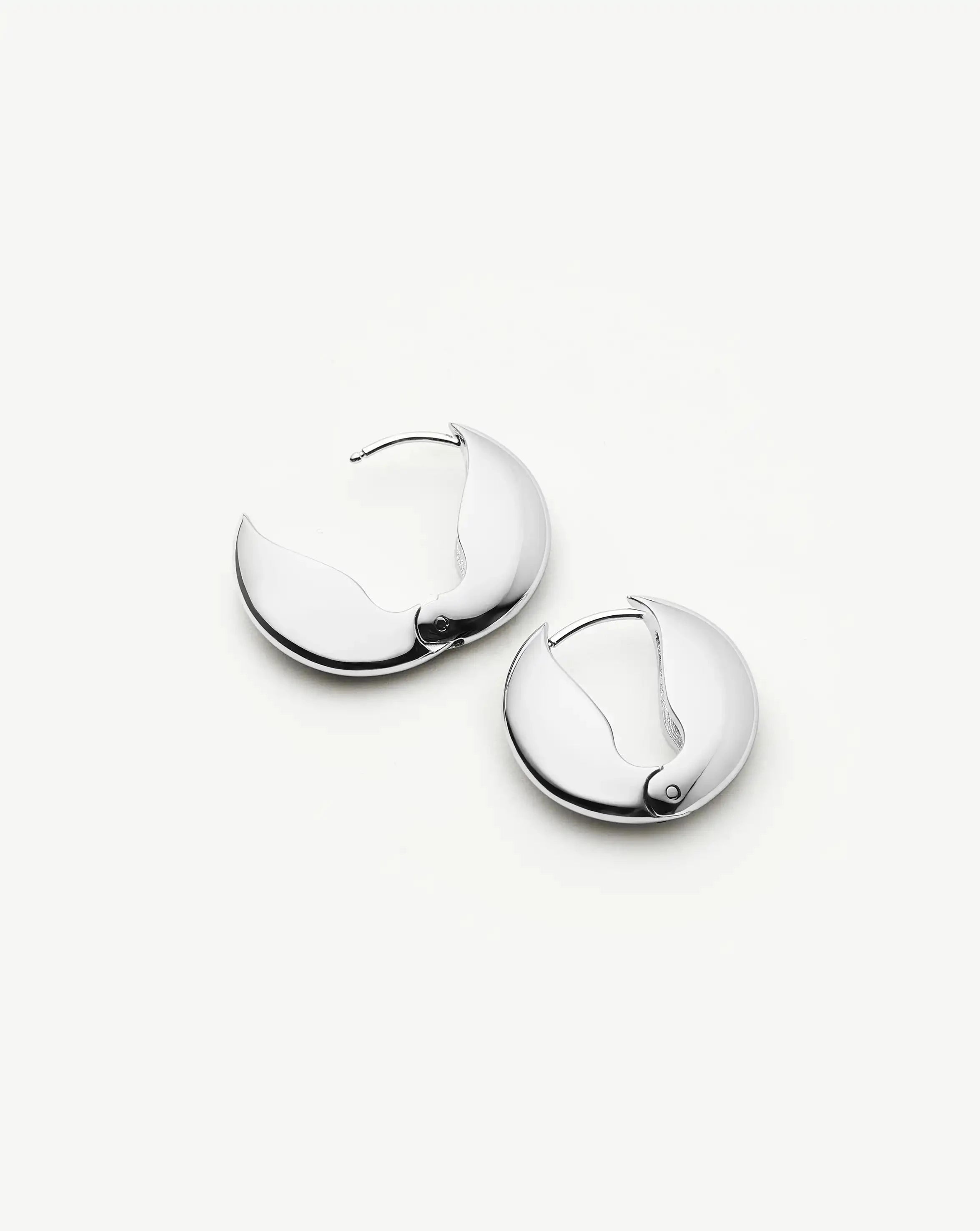 Missoma Pebble Hinged Hoop Earrings | Platinum Plated