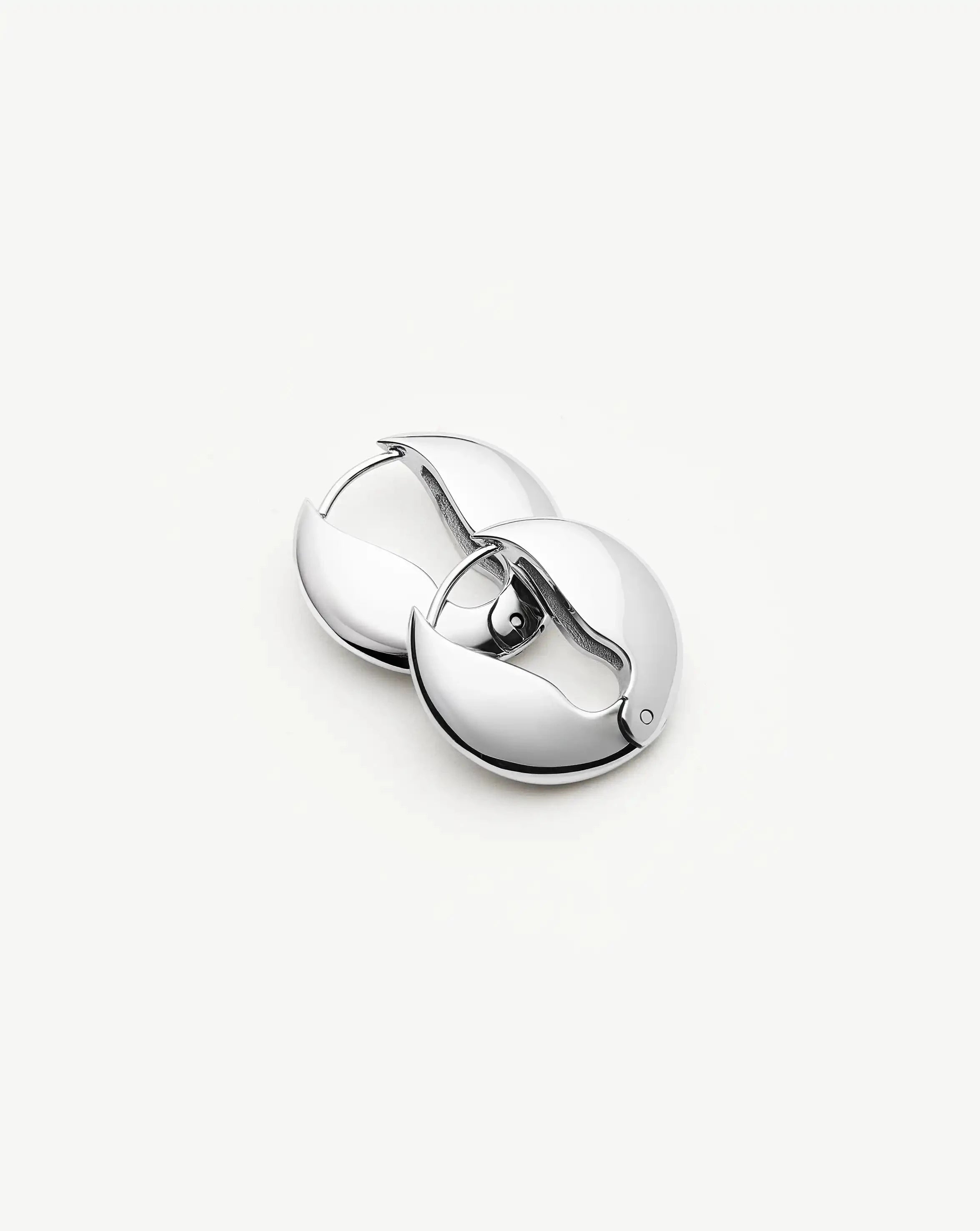 Missoma Pebble Hinged Hoop Earrings | Platinum Plated