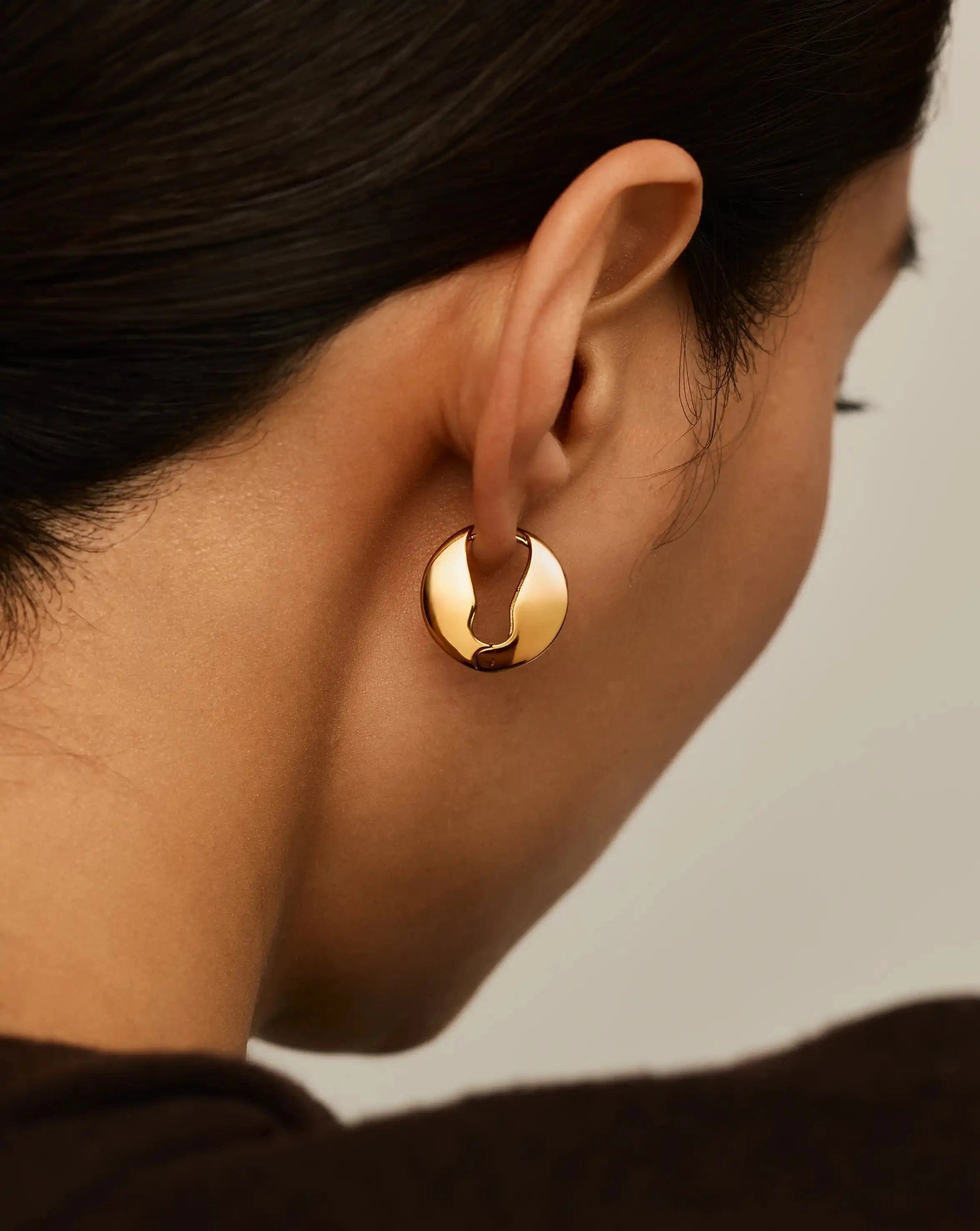 Missoma Pebble Hinged Hoop Earrings | 18ct Gold Plated