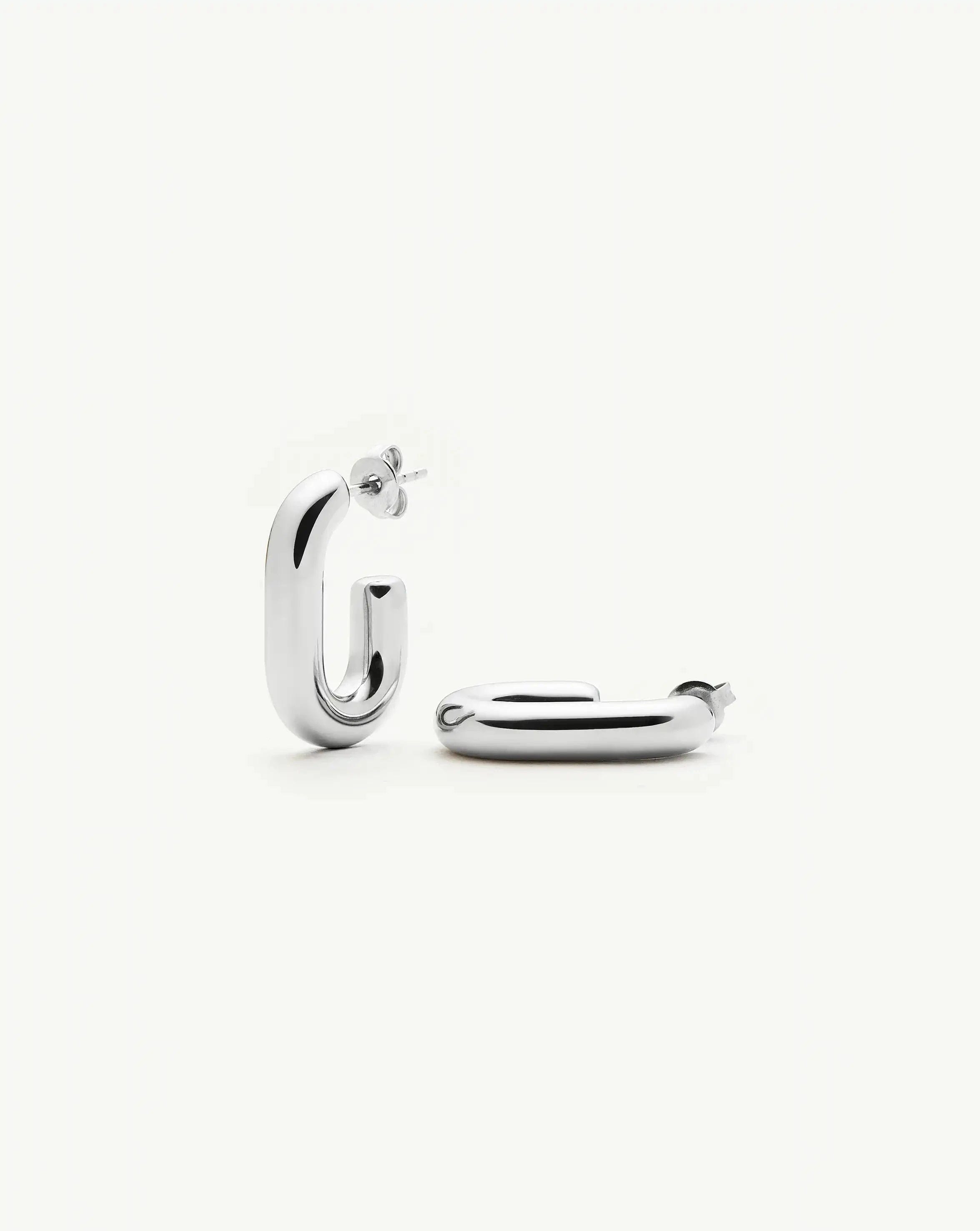 Missoma Chubby Oval Small Hoop Earrings | Platinum Plated