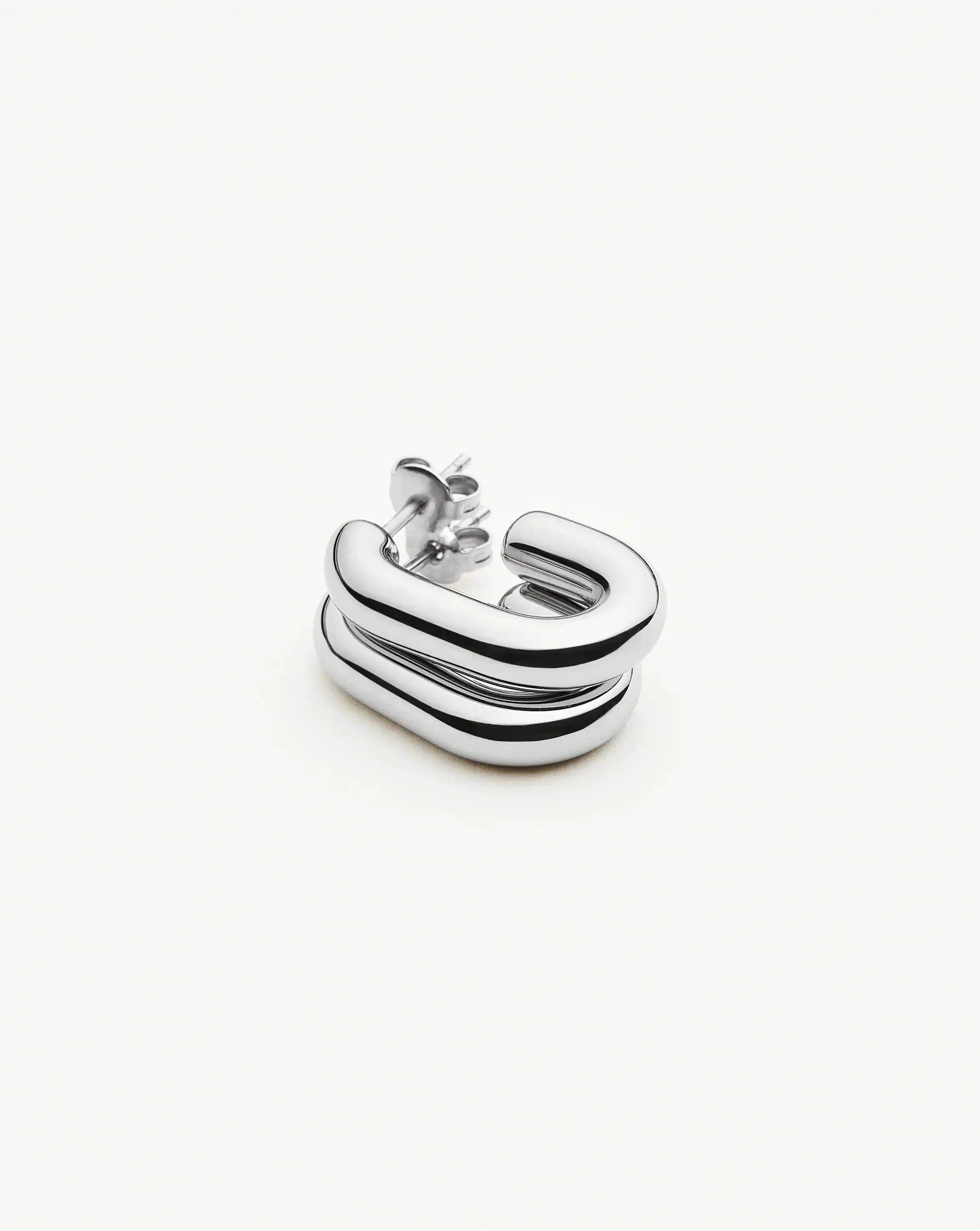 Missoma Chubby Oval Small Hoop Earrings | Platinum Plated