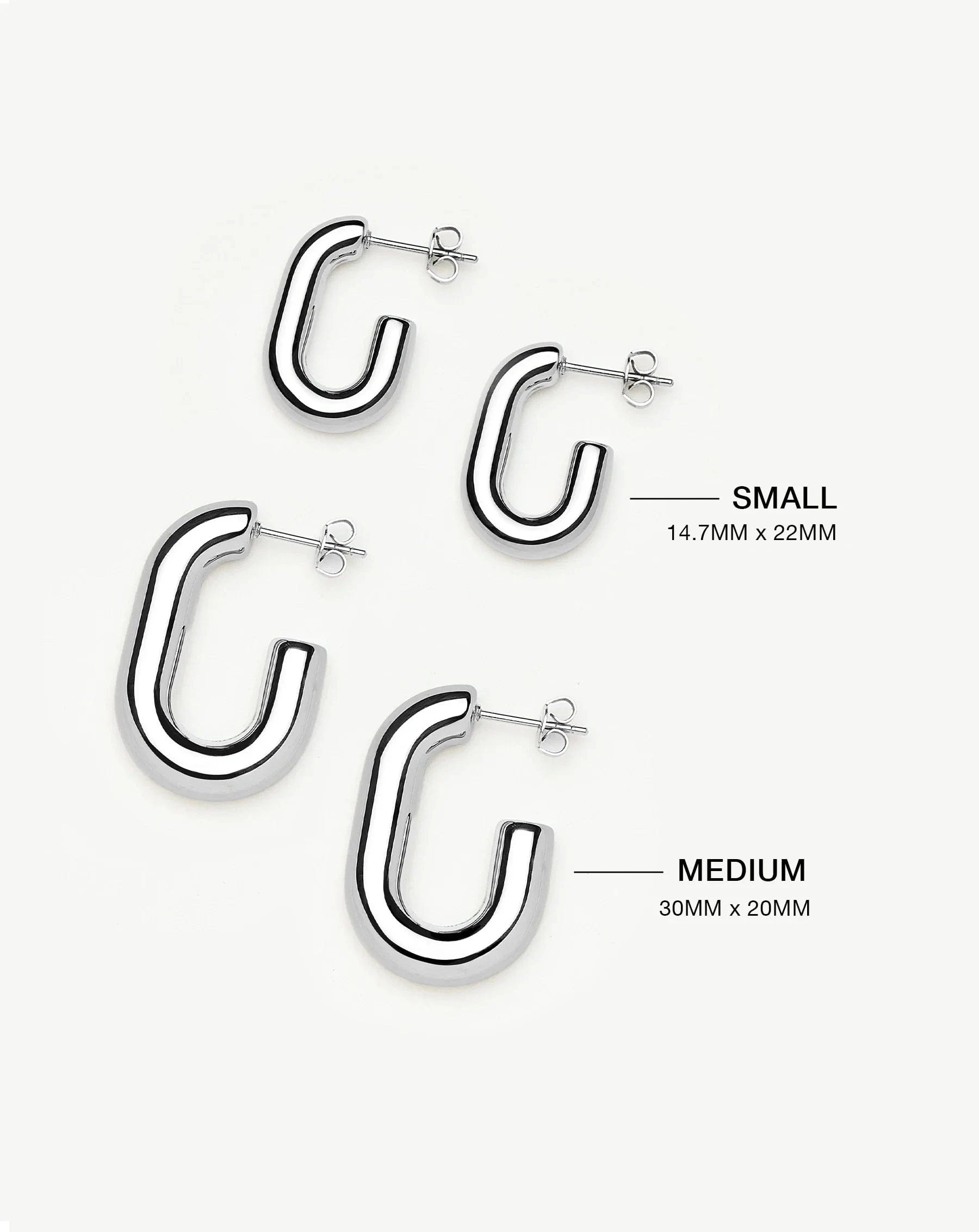 Missoma Chubby Oval Small Hoop Earrings | Platinum Plated