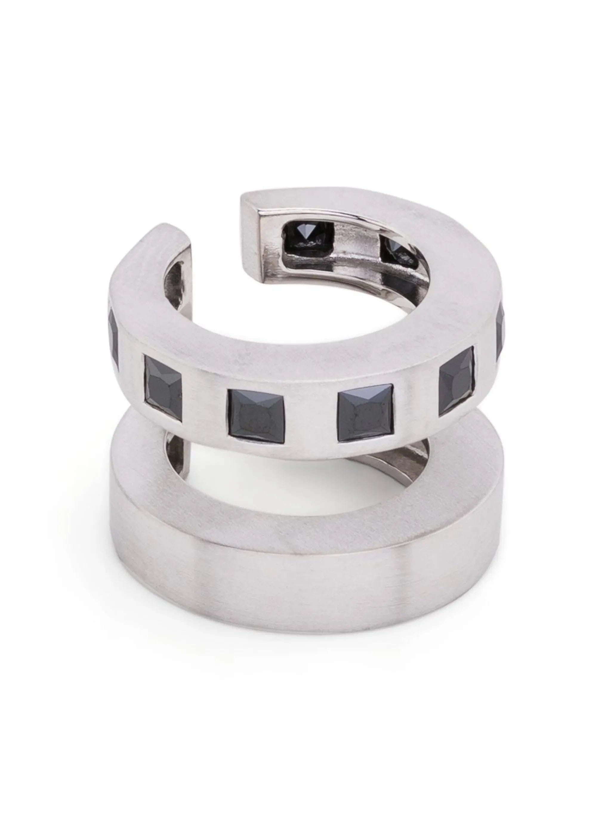 Tom Wood Arch Zirconia Double cuff earrings