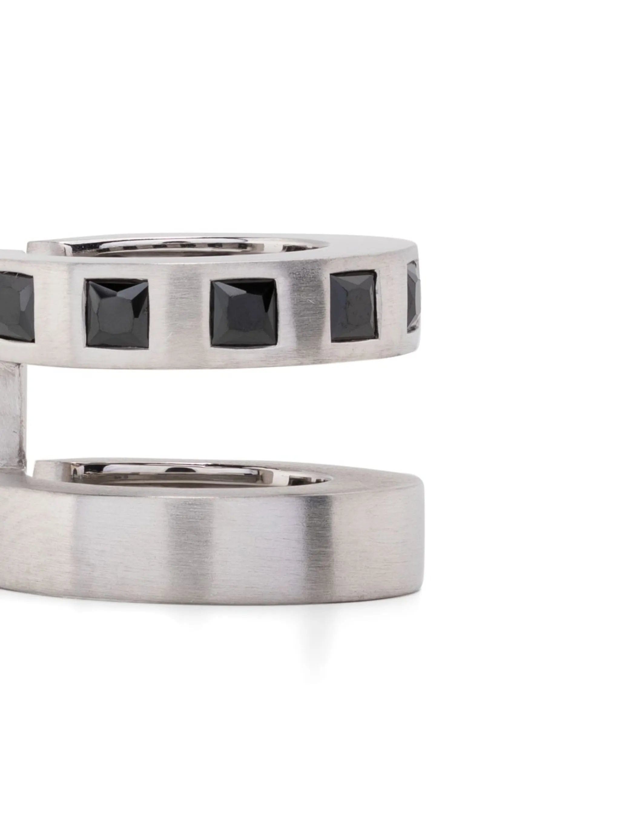 Tom Wood Arch Zirconia Double cuff earrings