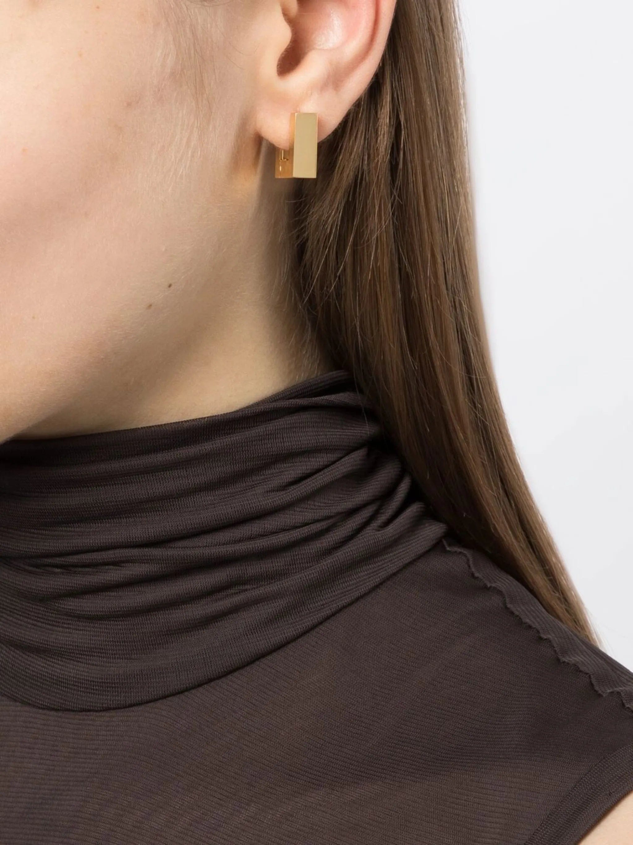 Tom Wood small Square Hoop Satin earrings