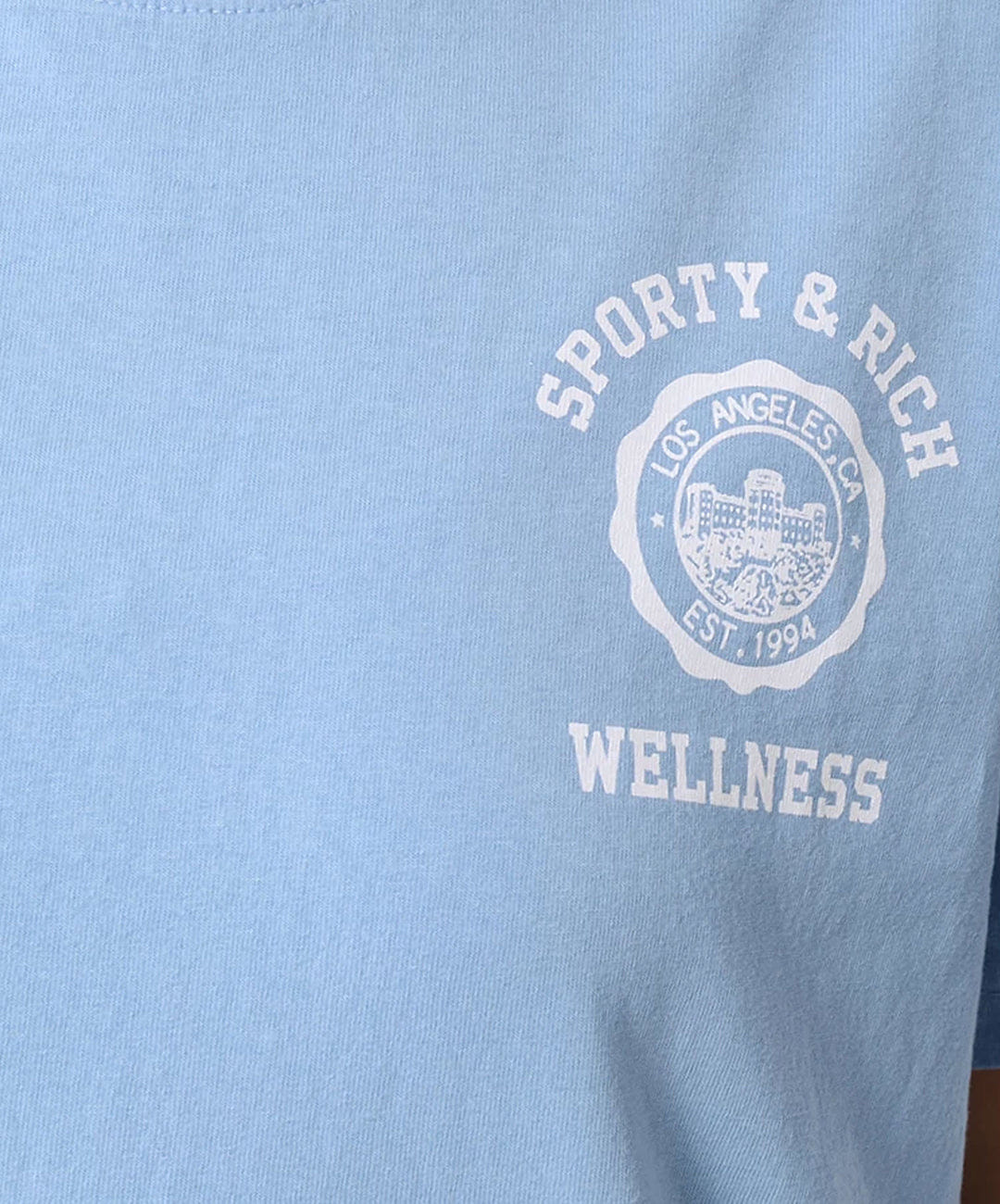 SPORTY & RICH | EMBLEM T - SHIRT { SKY BLUE/WHITE