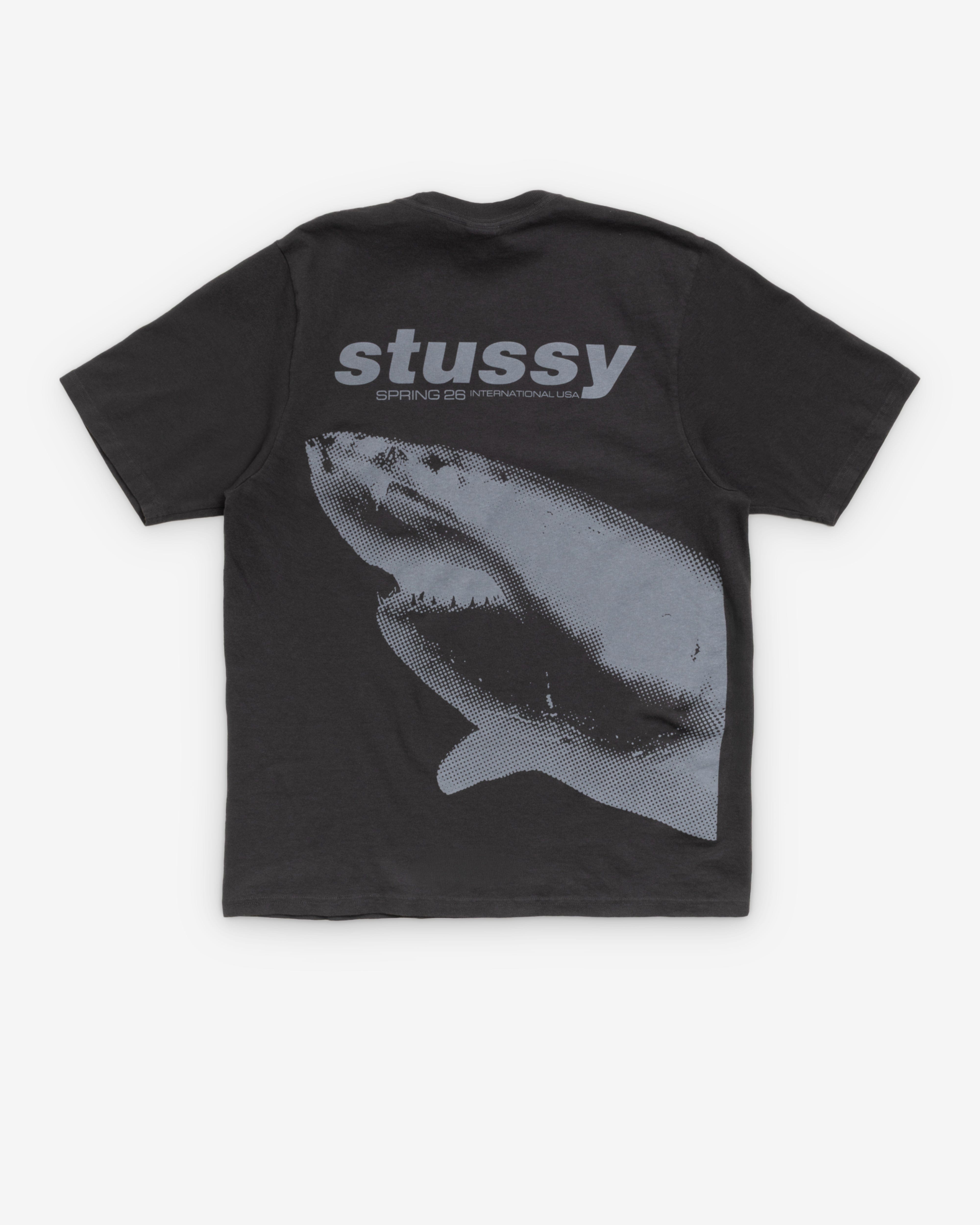 Stüssy - Men's Shark Pig. Dyed T-Shirt - (Faded Black)