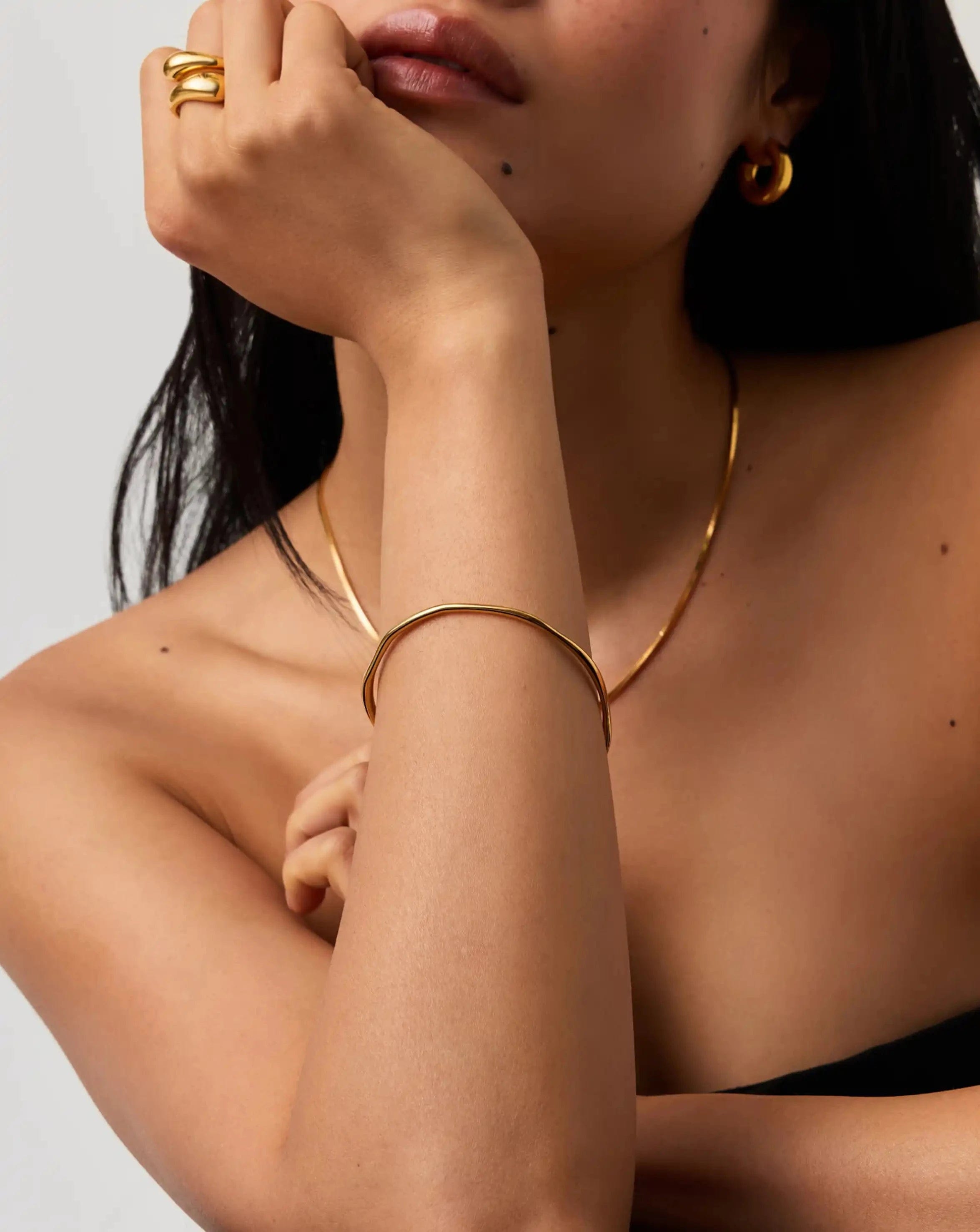 Missoma Molten Ripple Bangle | 18ct Gold Vermeil