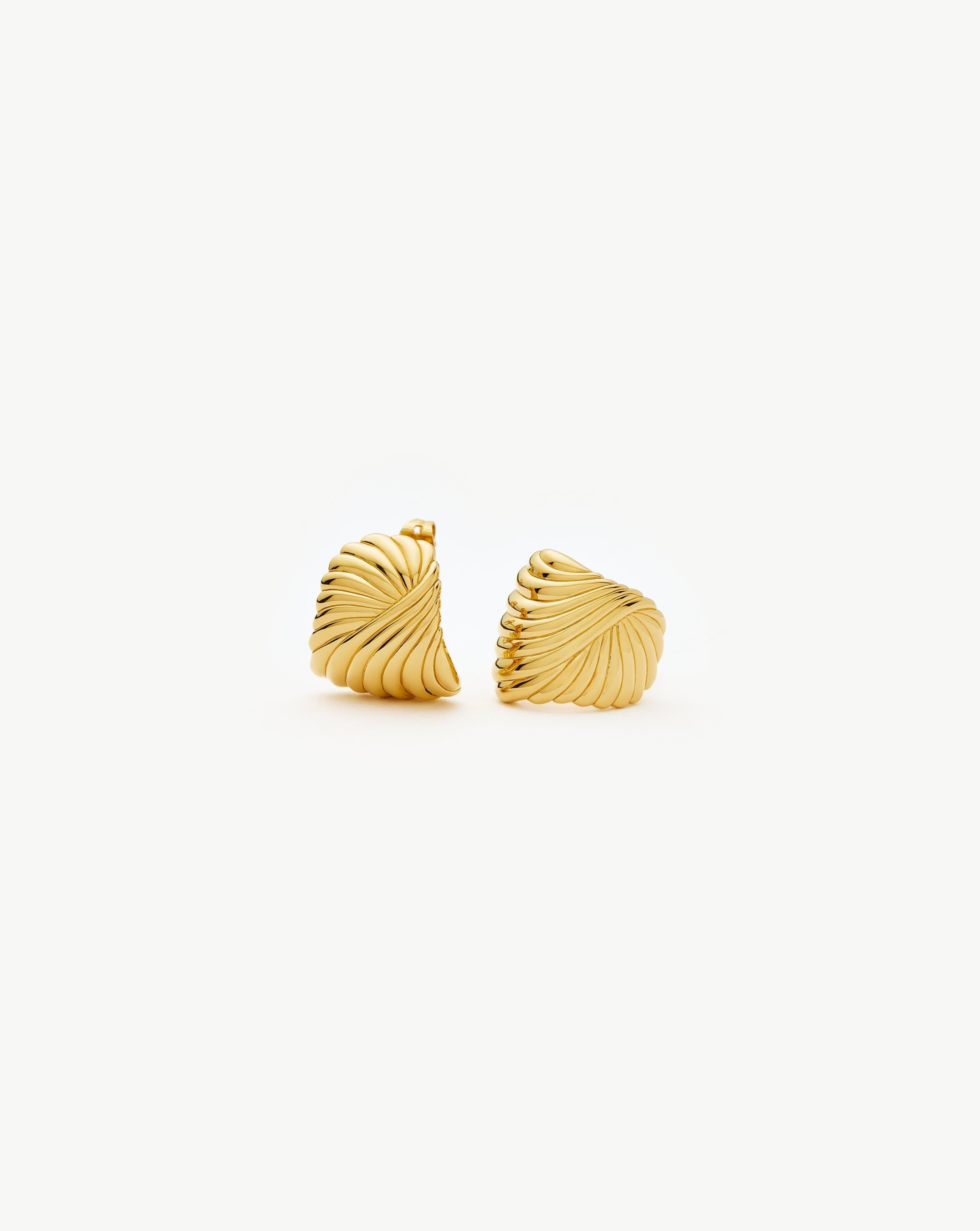 Missoma Ripple Stud Earrings | 18ct Gold Plated